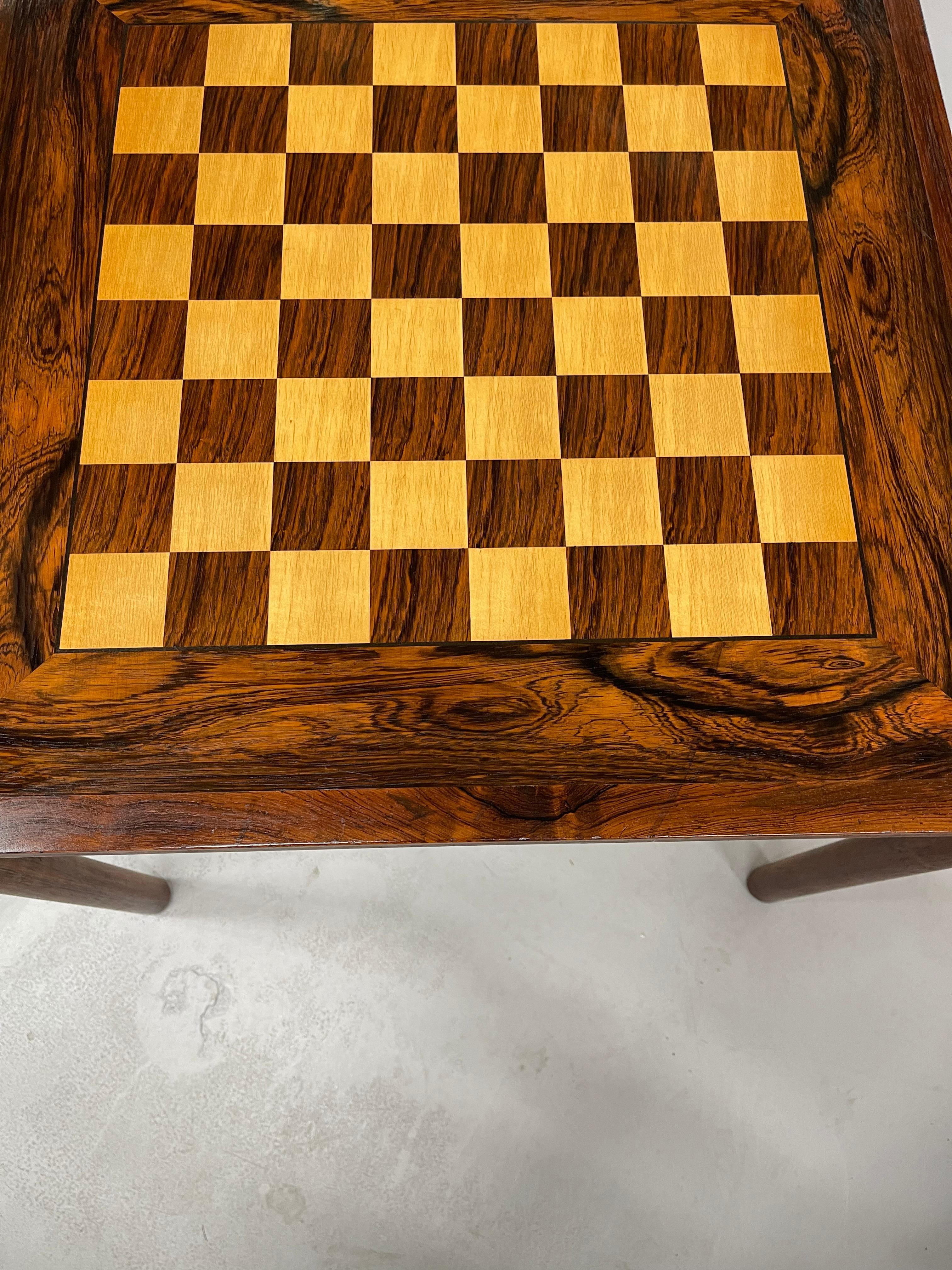 20th Century Mid Century Rosewood Game Table For Sale