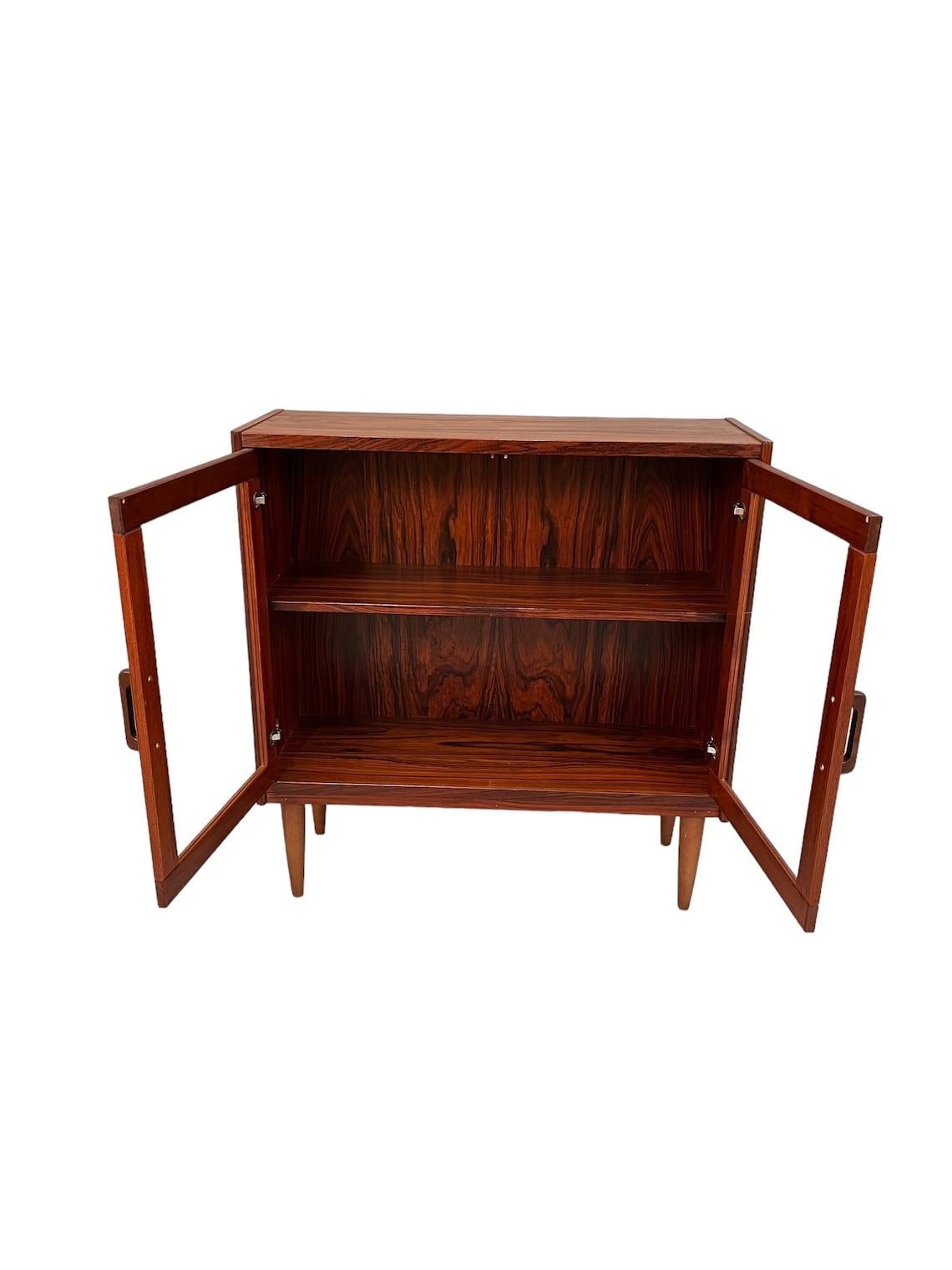 Mid-20th Century Mid-Century Rosewood Glass Cabinet For Sale