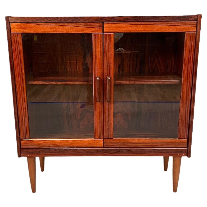 Mid-Century Rosewood Glass Cabinet For Sale
