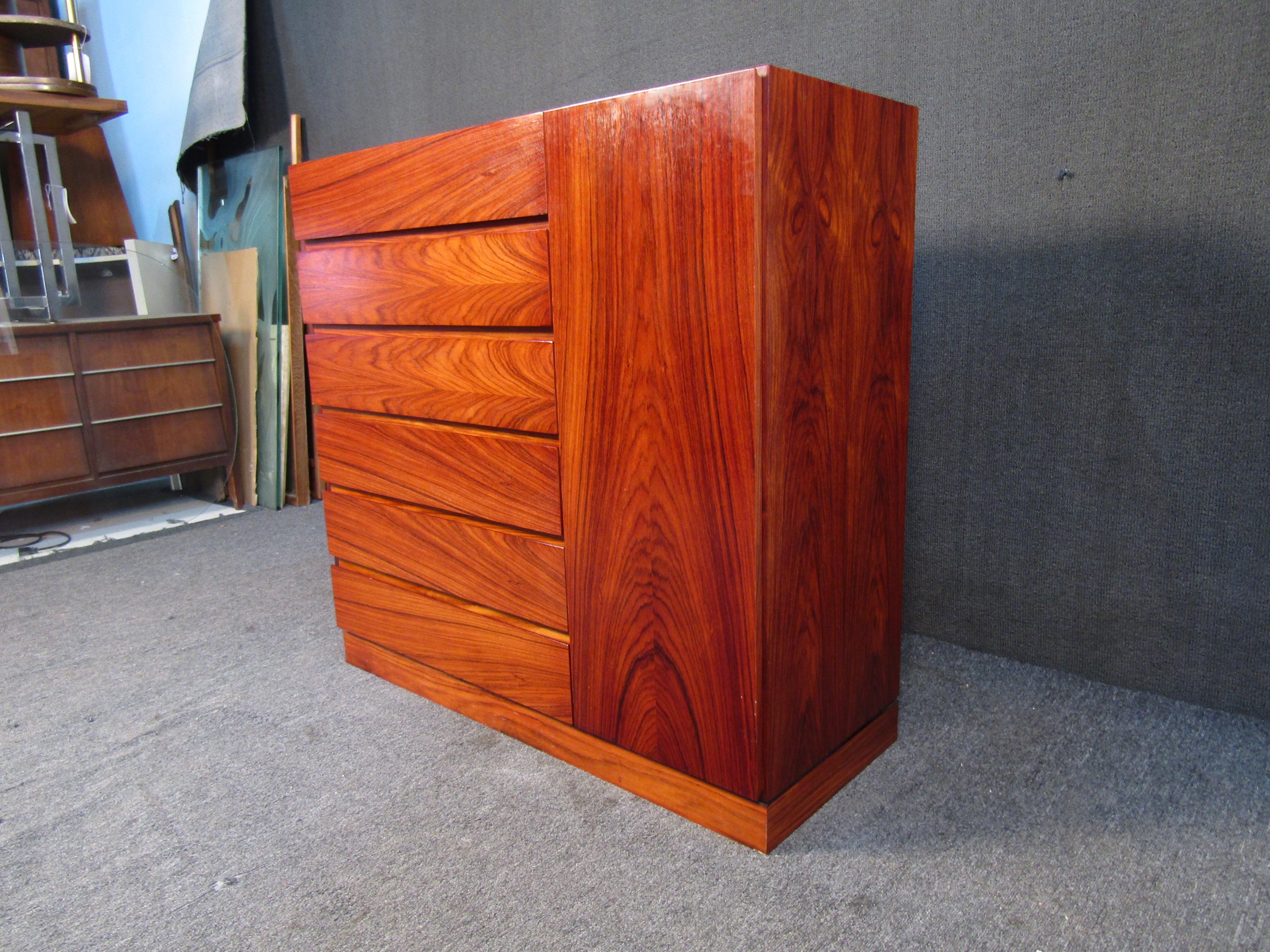 20th Century Mid-Century Rosewood Highboy Dresser For Sale