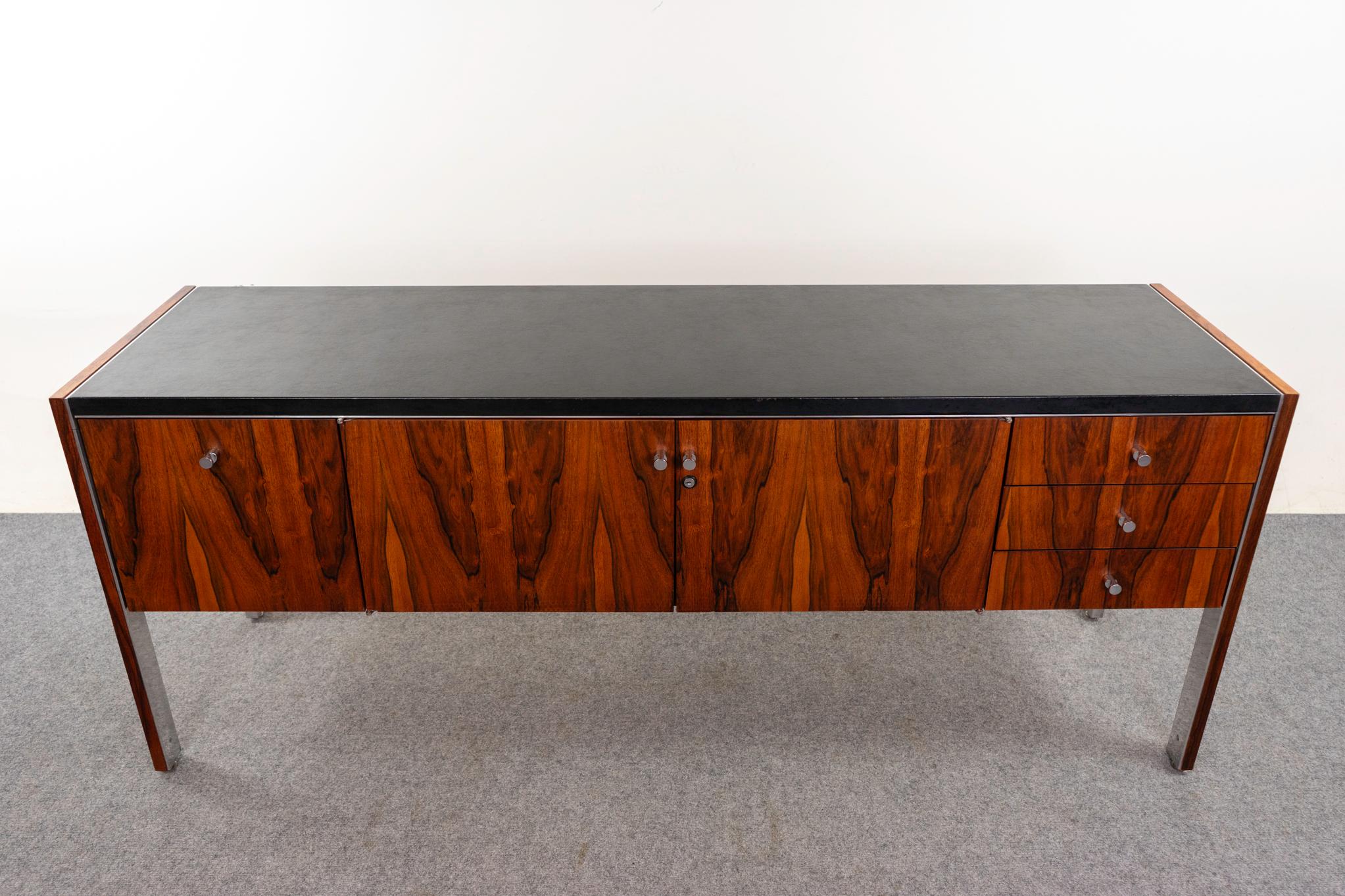 Mid-Century Rosewood & Leather Sideboard by Herman Miller For Sale 3