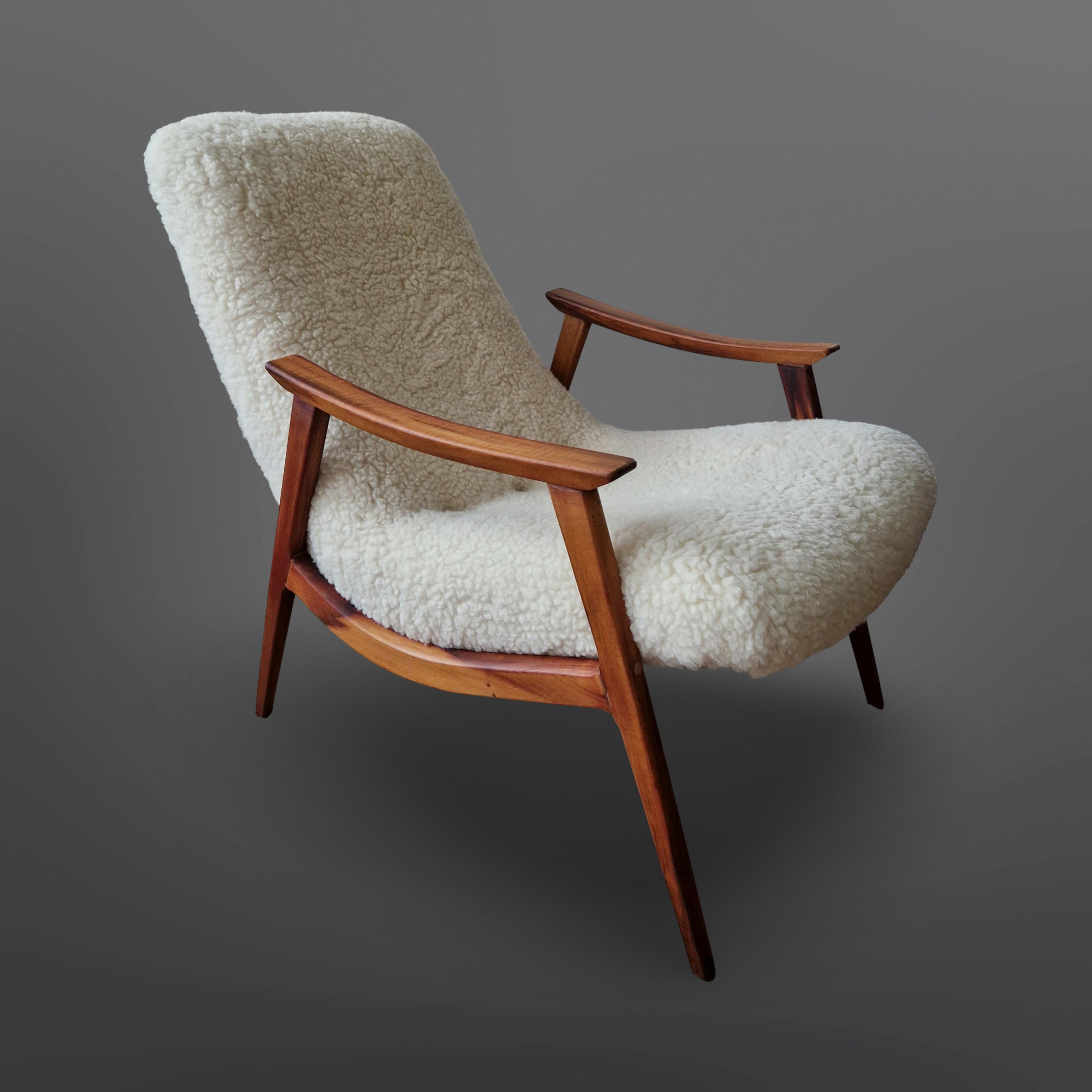 Brazilian Mid century rosewood lounge chair by Gelli, Brazil 1950s