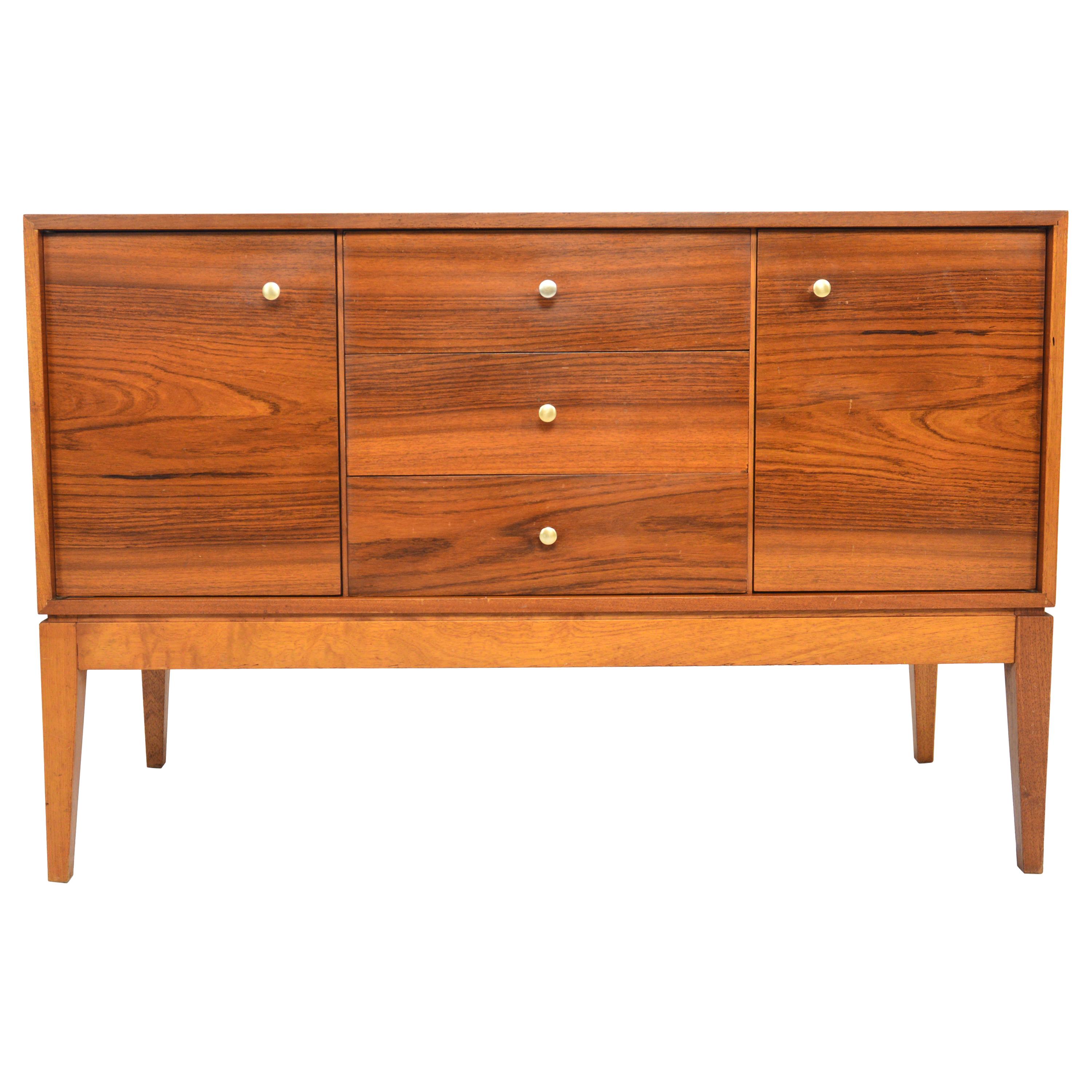 Midcentury Rosewood and Mahogany Low Dresser