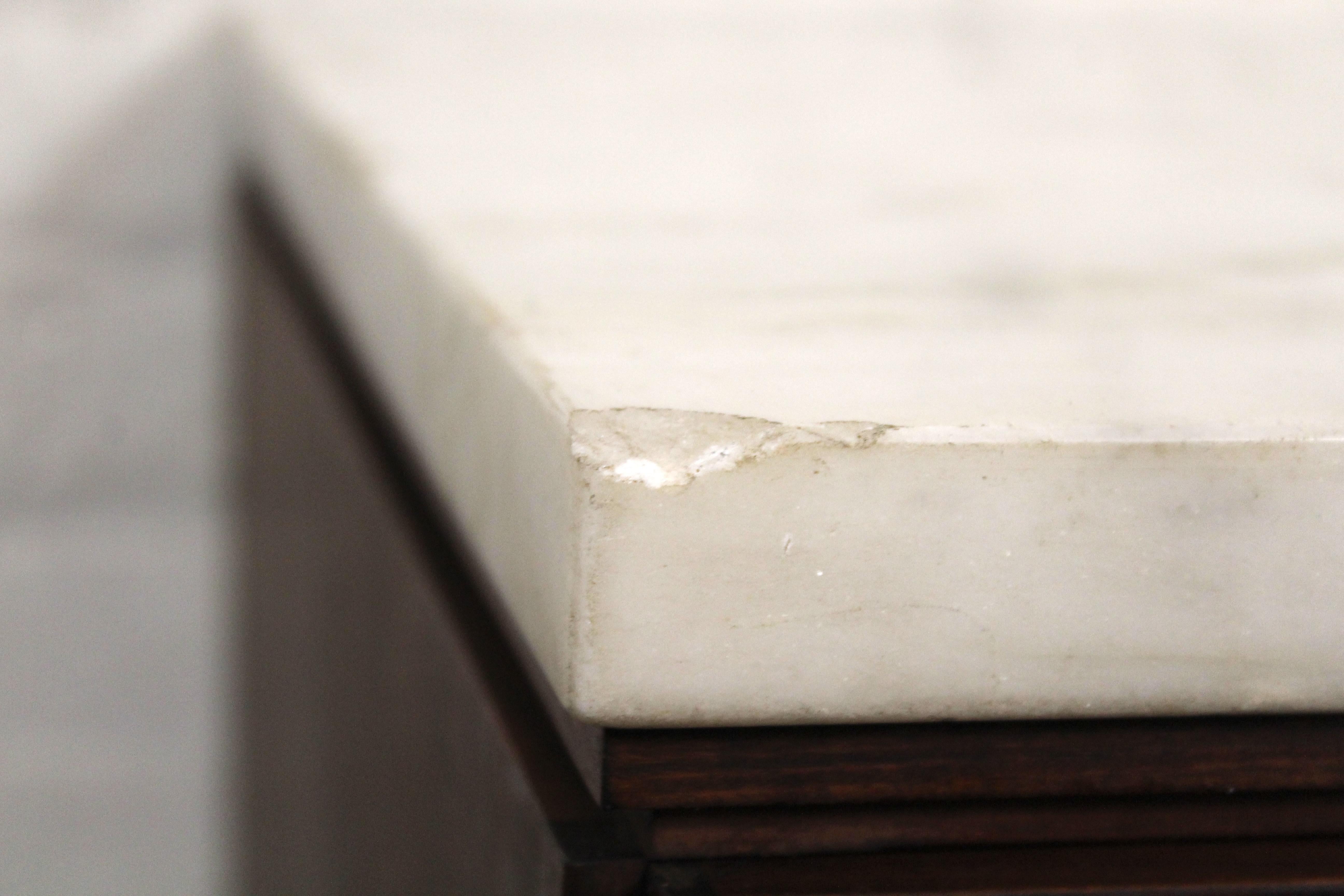 Mid-Century Rosewood & Marble Cabinet Tables For Sale 6