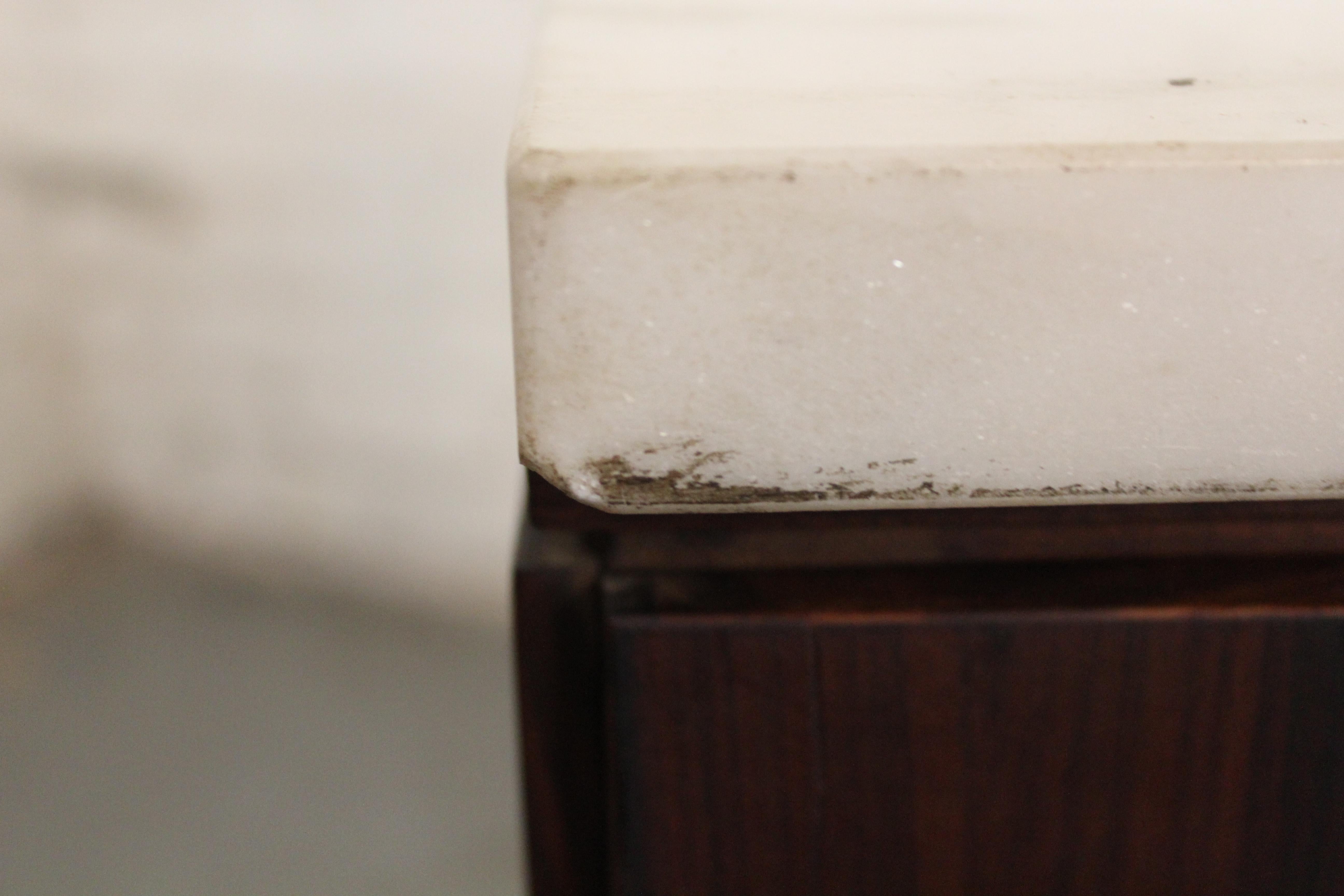 Mid-Century Rosewood & Marble Cabinet Tables For Sale 11