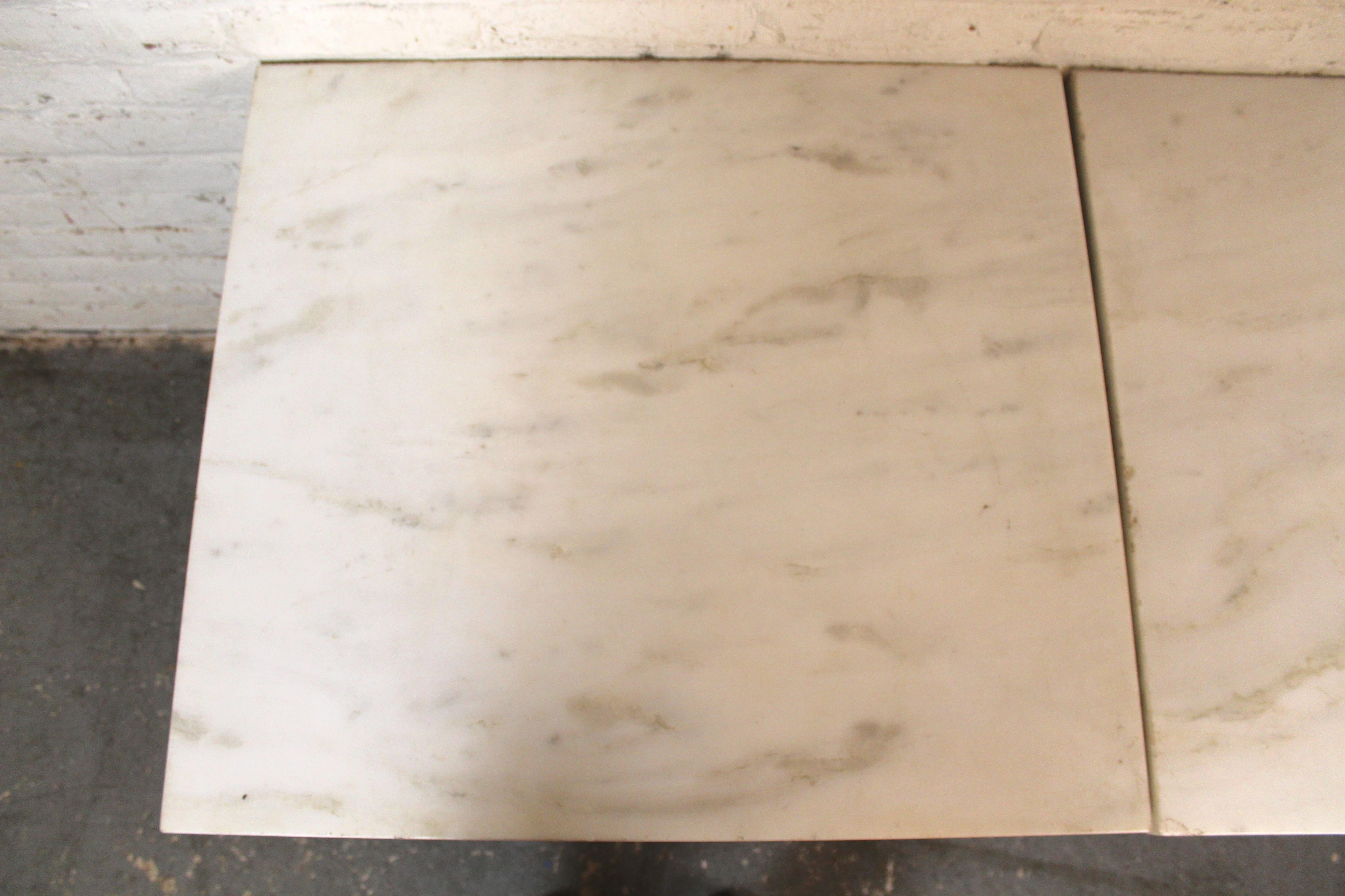 Mid-Century Rosewood & Marble Cabinet Tables In Good Condition For Sale In Brooklyn, NY