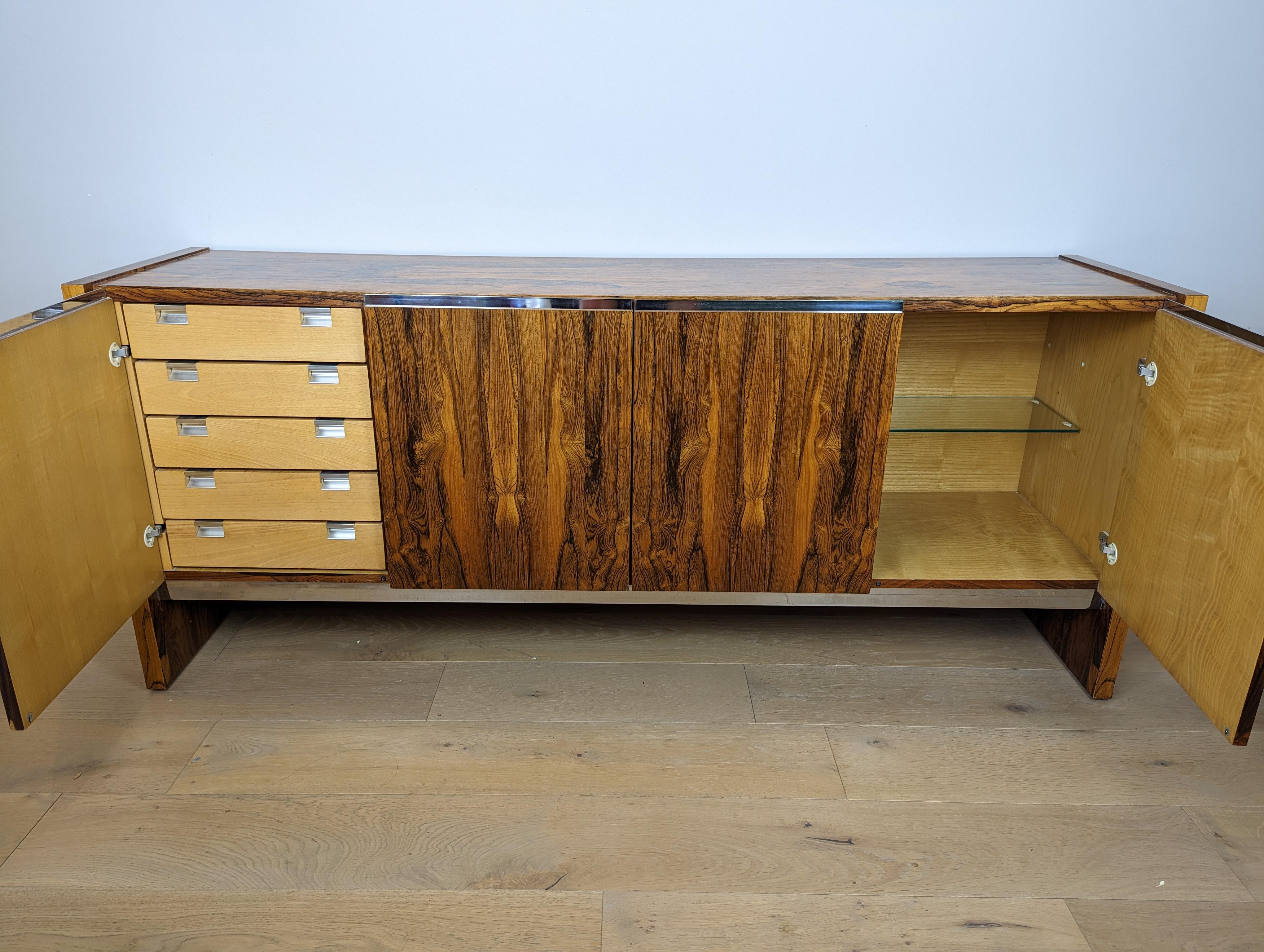 Mid-Century Rosewood Merrow Associates Sideboard with Chrome, Richard Young 9