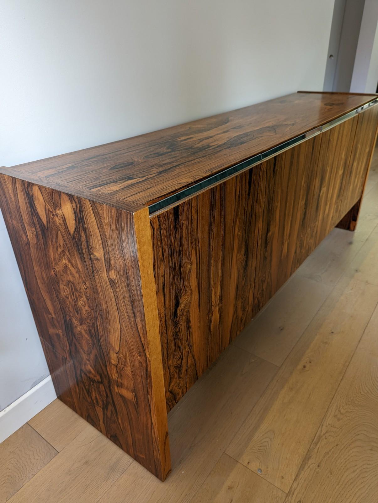 20th Century Mid-Century Rosewood Merrow Associates Sideboard with Chrome, Richard Young