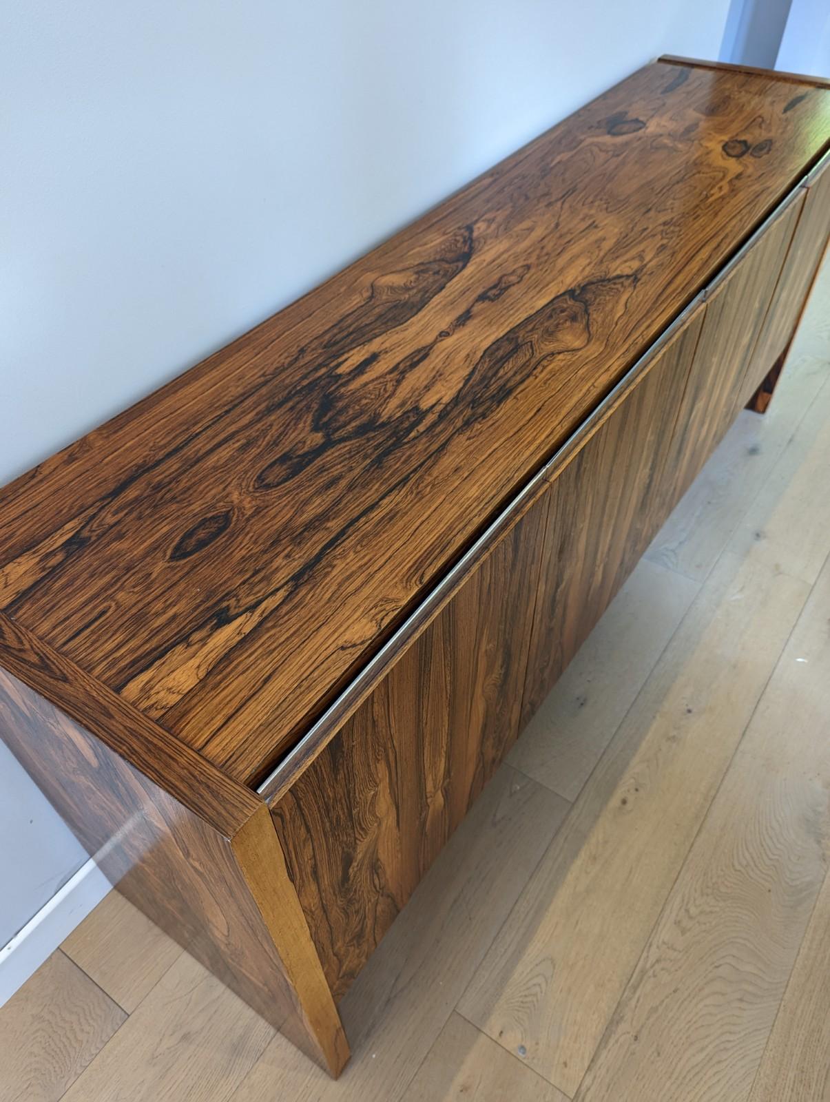 Mid-Century Rosewood Merrow Associates Sideboard with Chrome, Richard Young 1