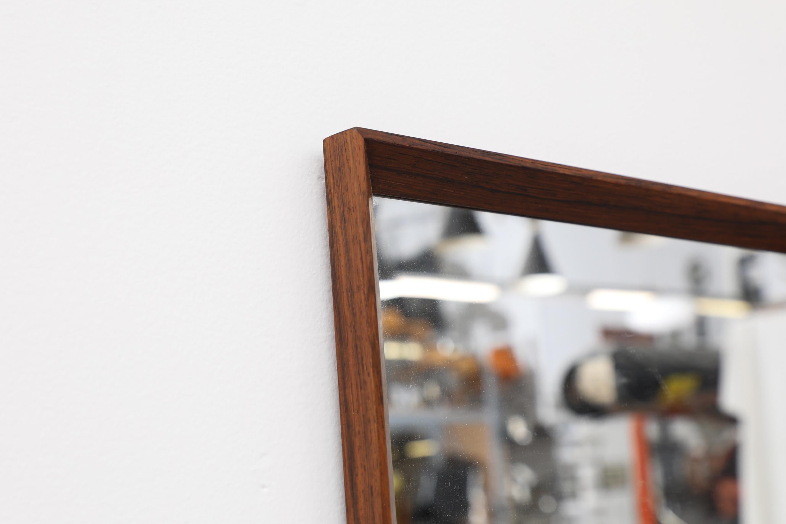 Midcentury Rosewood Mirror and Shelf Entry Set In Good Condition In Los Angeles, CA