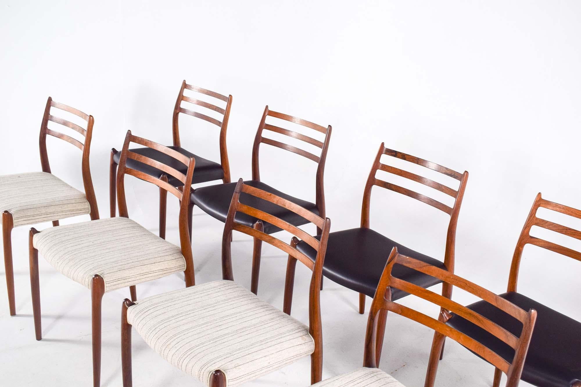 Mid Century Rosewood Model 78 Dining Chairs by Niels Moller 5
