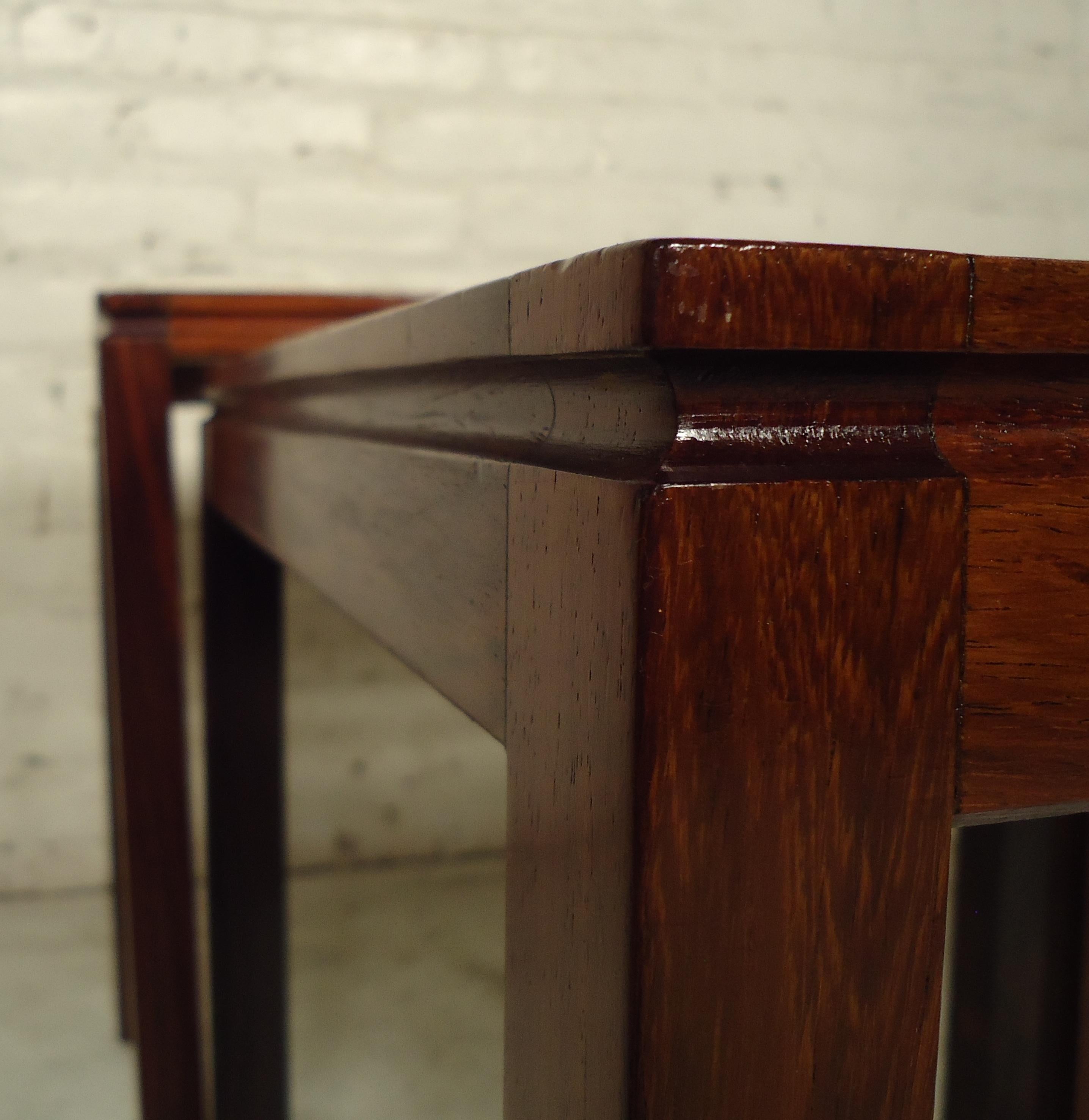Midcentury Rosewood Nesting Tables In Good Condition In Brooklyn, NY