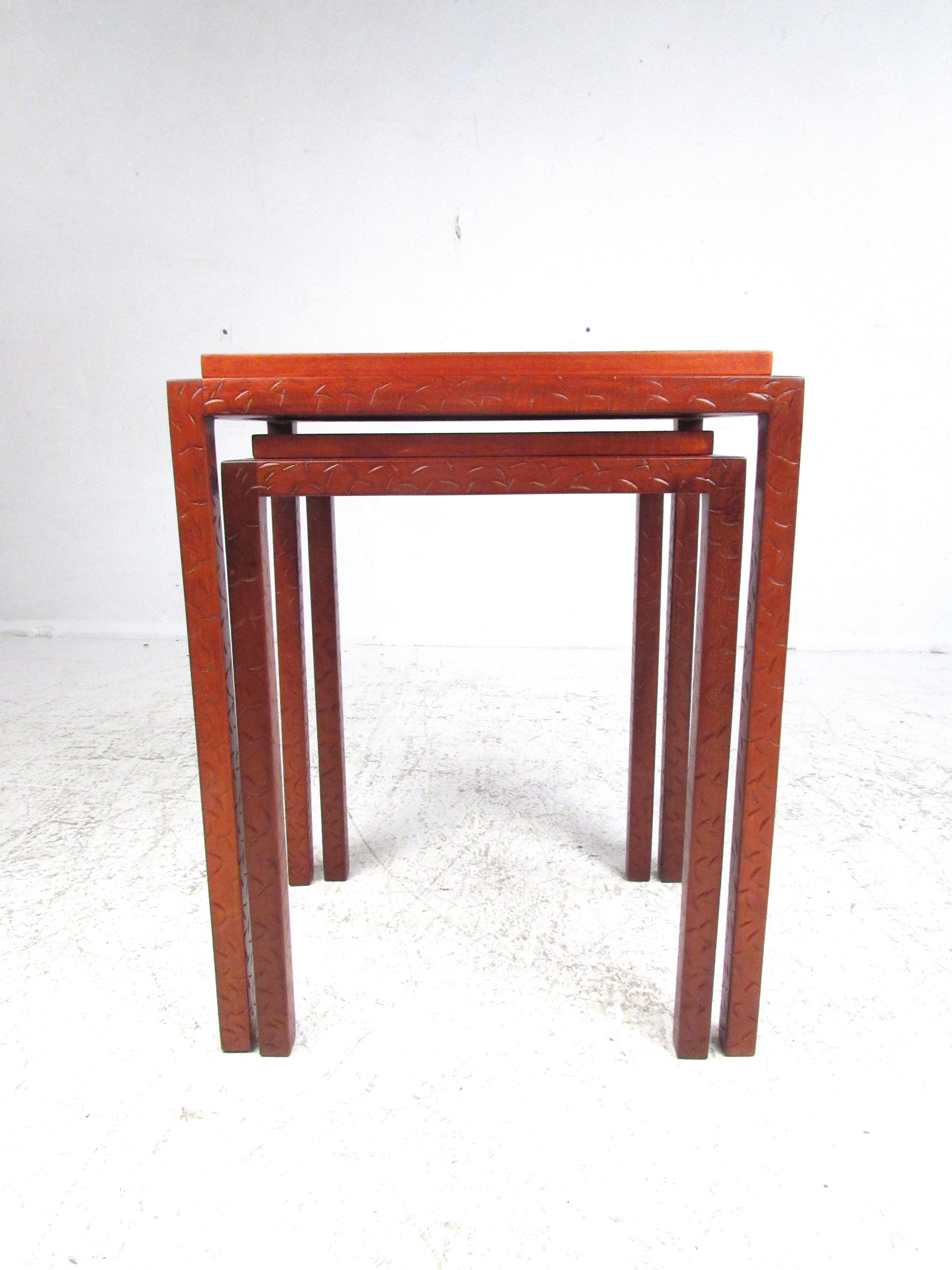 20th Century Midcentury Rosewood Nesting Tables For Sale