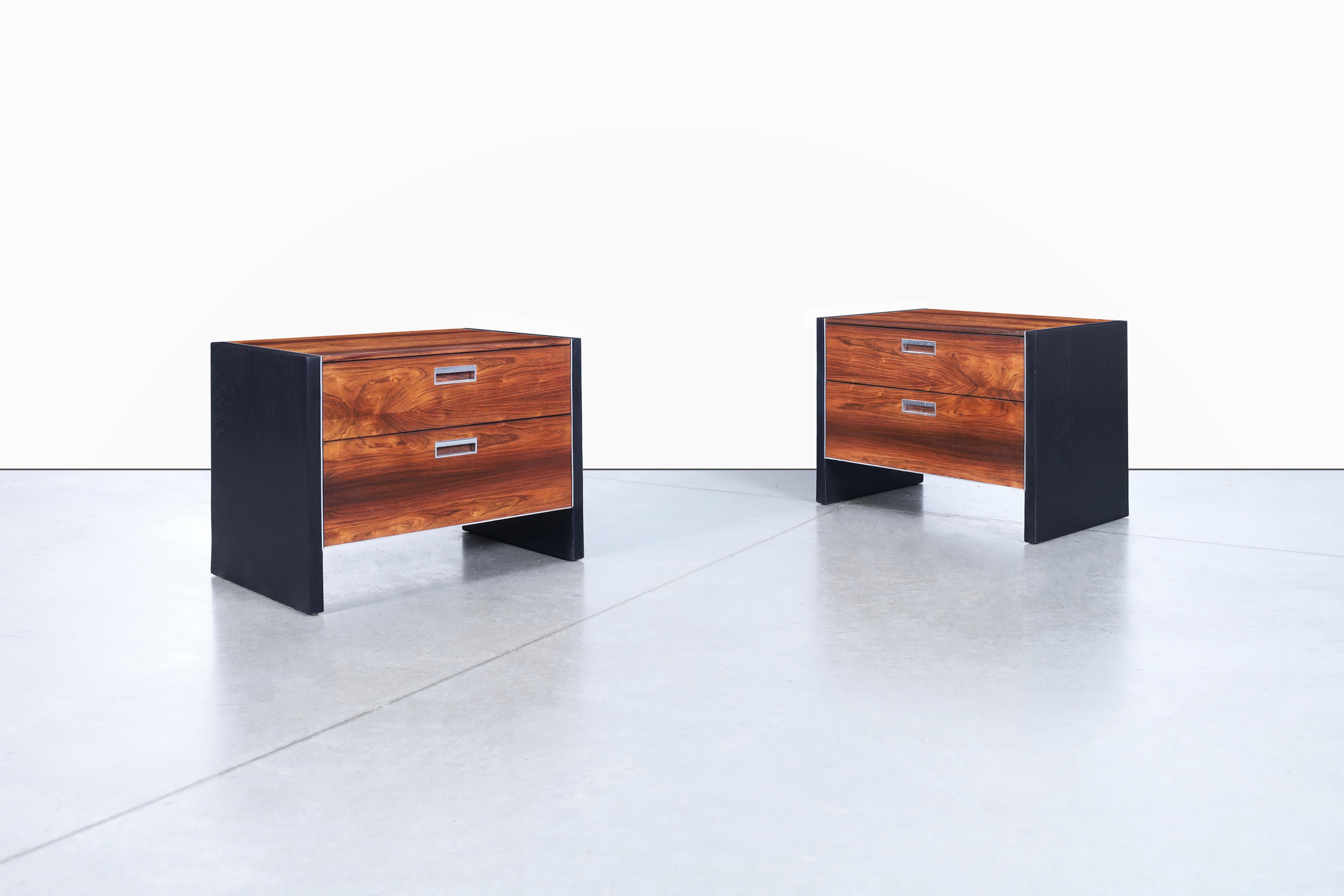 Mid-Century Modern Mid-Century Rosewood Nightstands by Robert Baron for Glenn of California