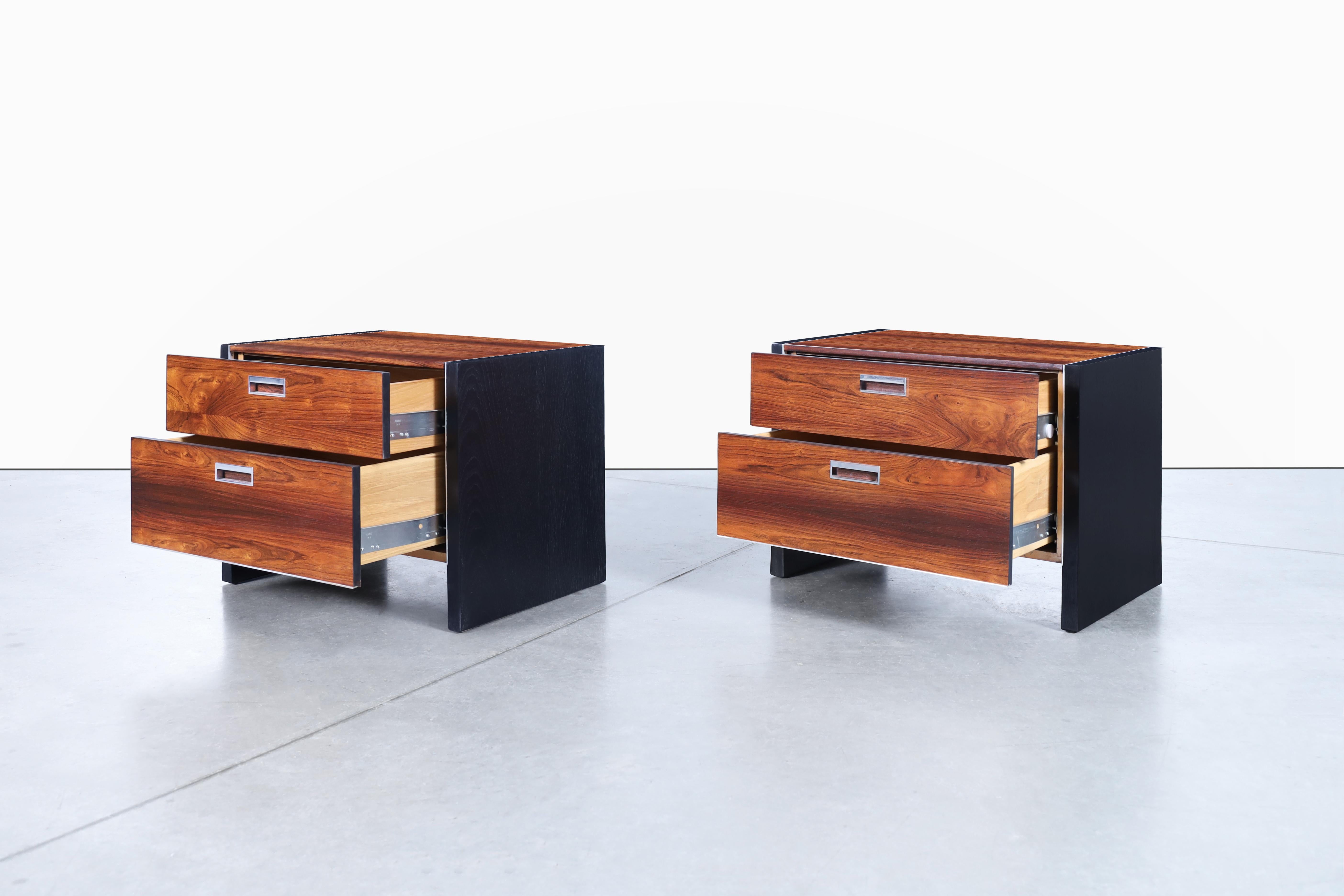 Mid-20th Century Mid-Century Rosewood Nightstands by Robert Baron for Glenn of California