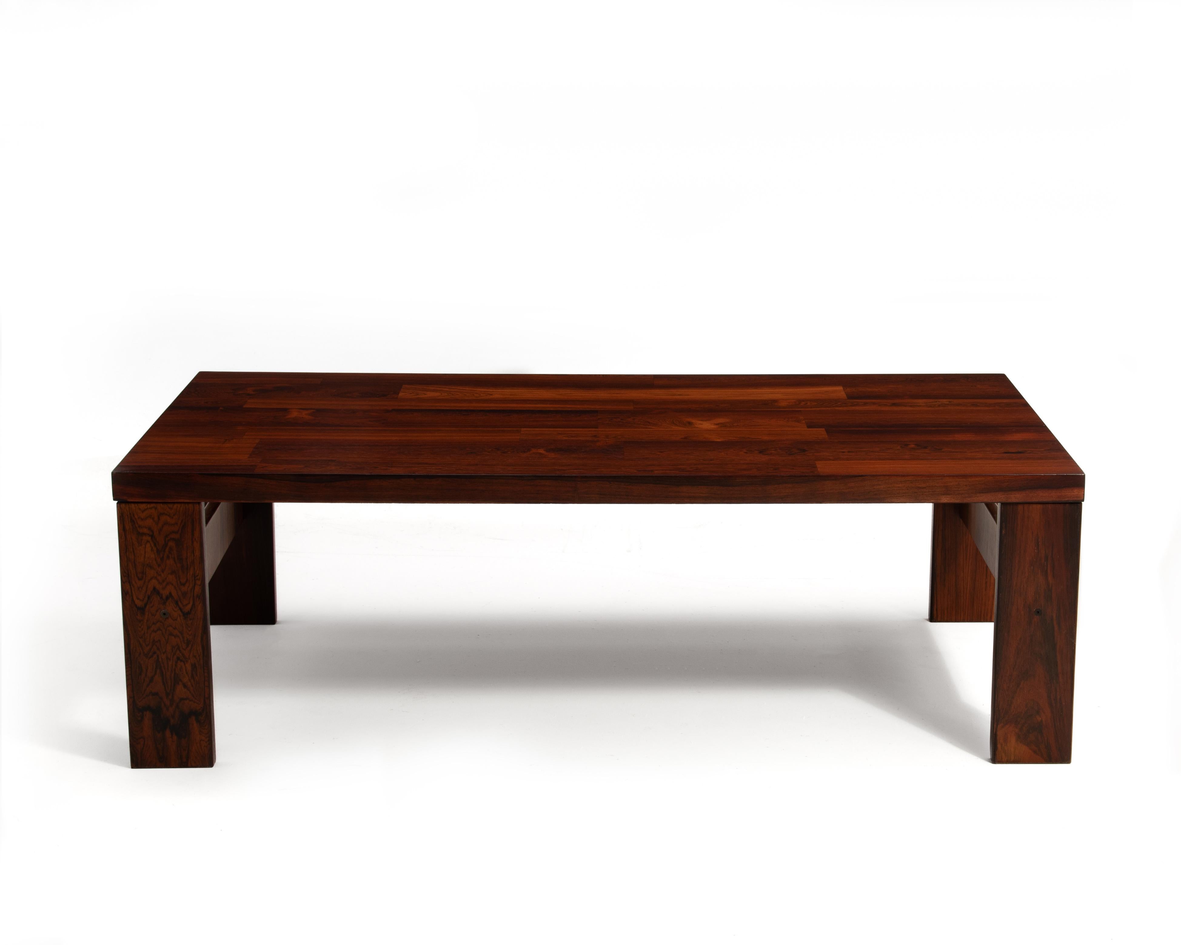 Metallo Tavolino da caffè in legno di palissandro di metà secolo Scandinavo Poul Cadovius in vendita
