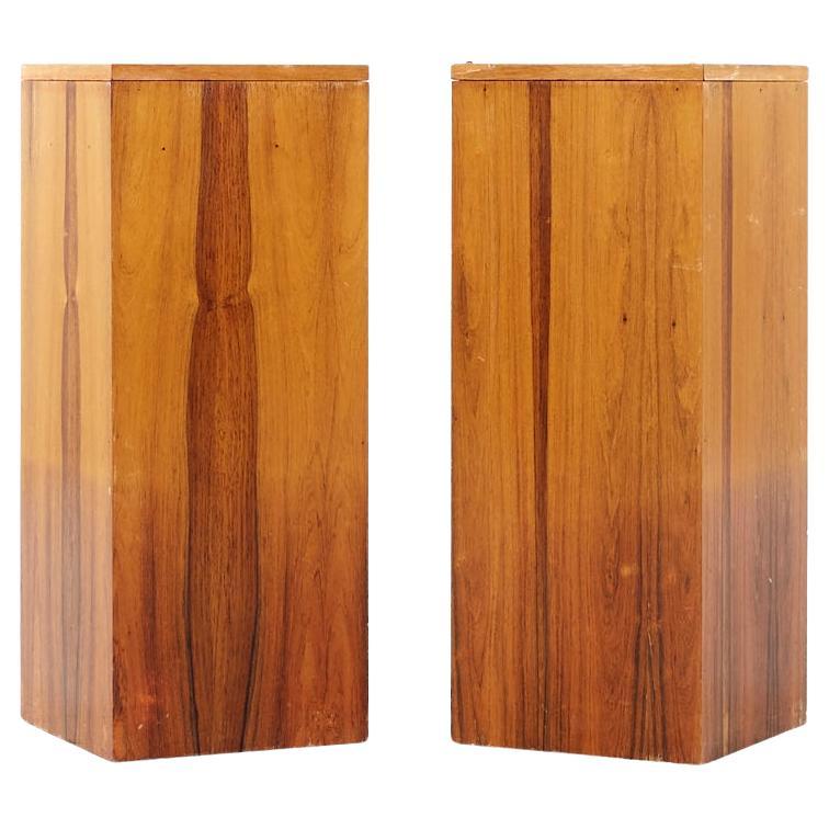 Mid Century Rosewood Pedestal - Pair For Sale