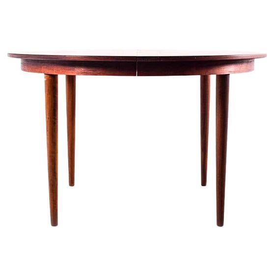 Mid Century Rosewood Round Dining Table, 1950s