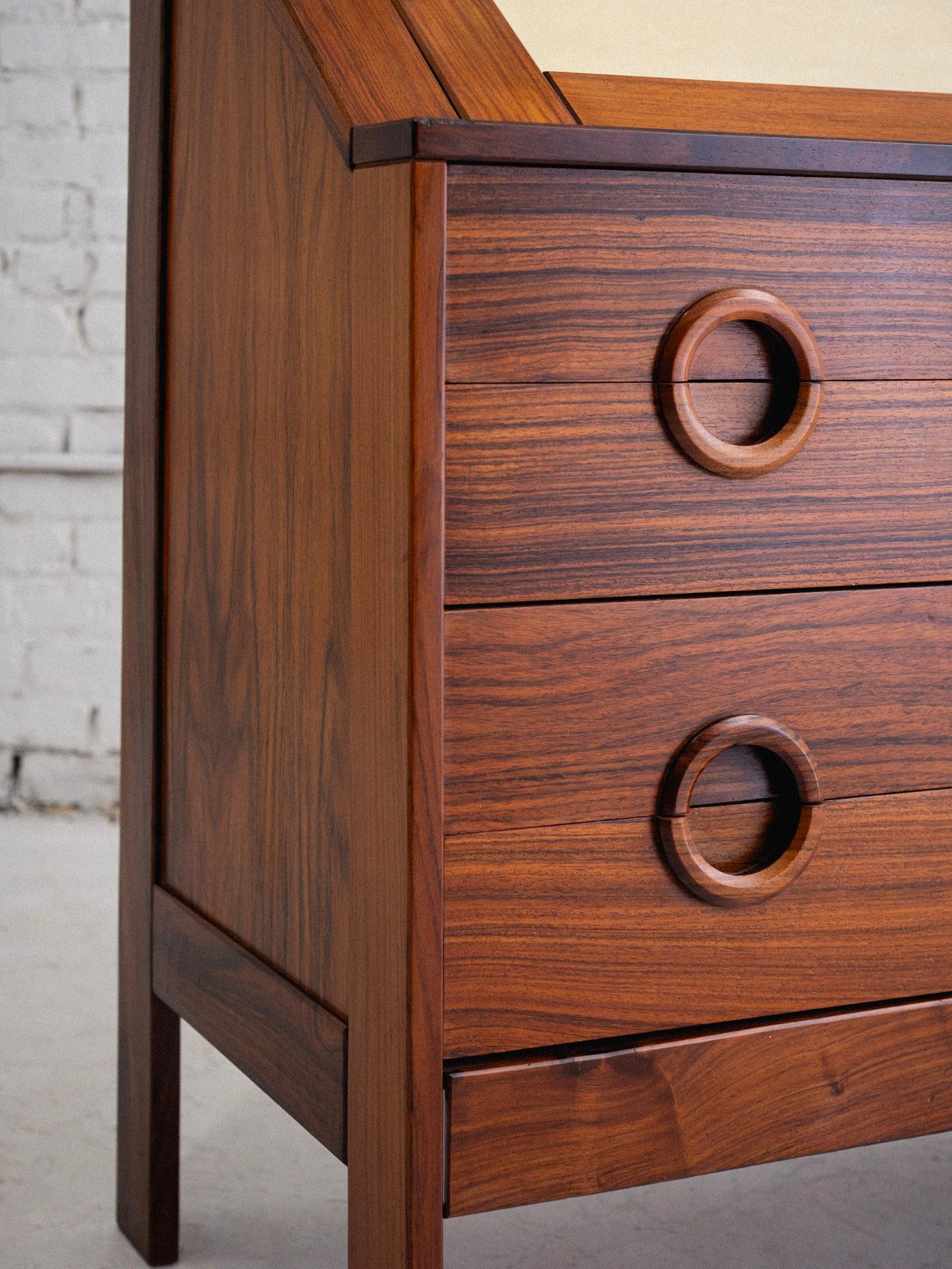Mid Century Rosewood Secretary Desk For Sale 1