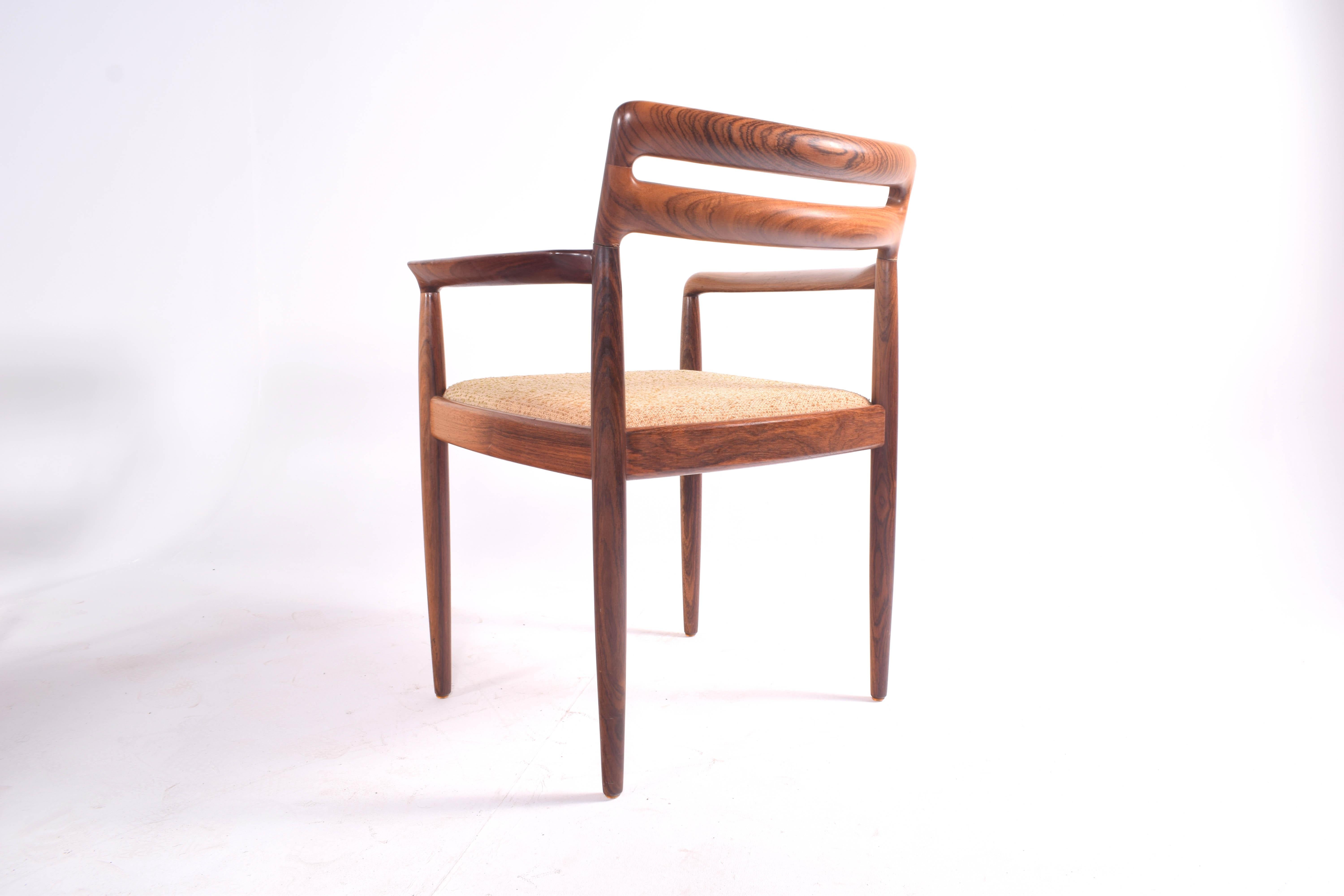 Midcentury Rosewood Set of Six H.W. Klein Dining Chairs for Bramin 8