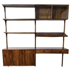 NILS JONNSON Mid Century 'Domi 9' Modular Rosewood Shelving system, 1960's