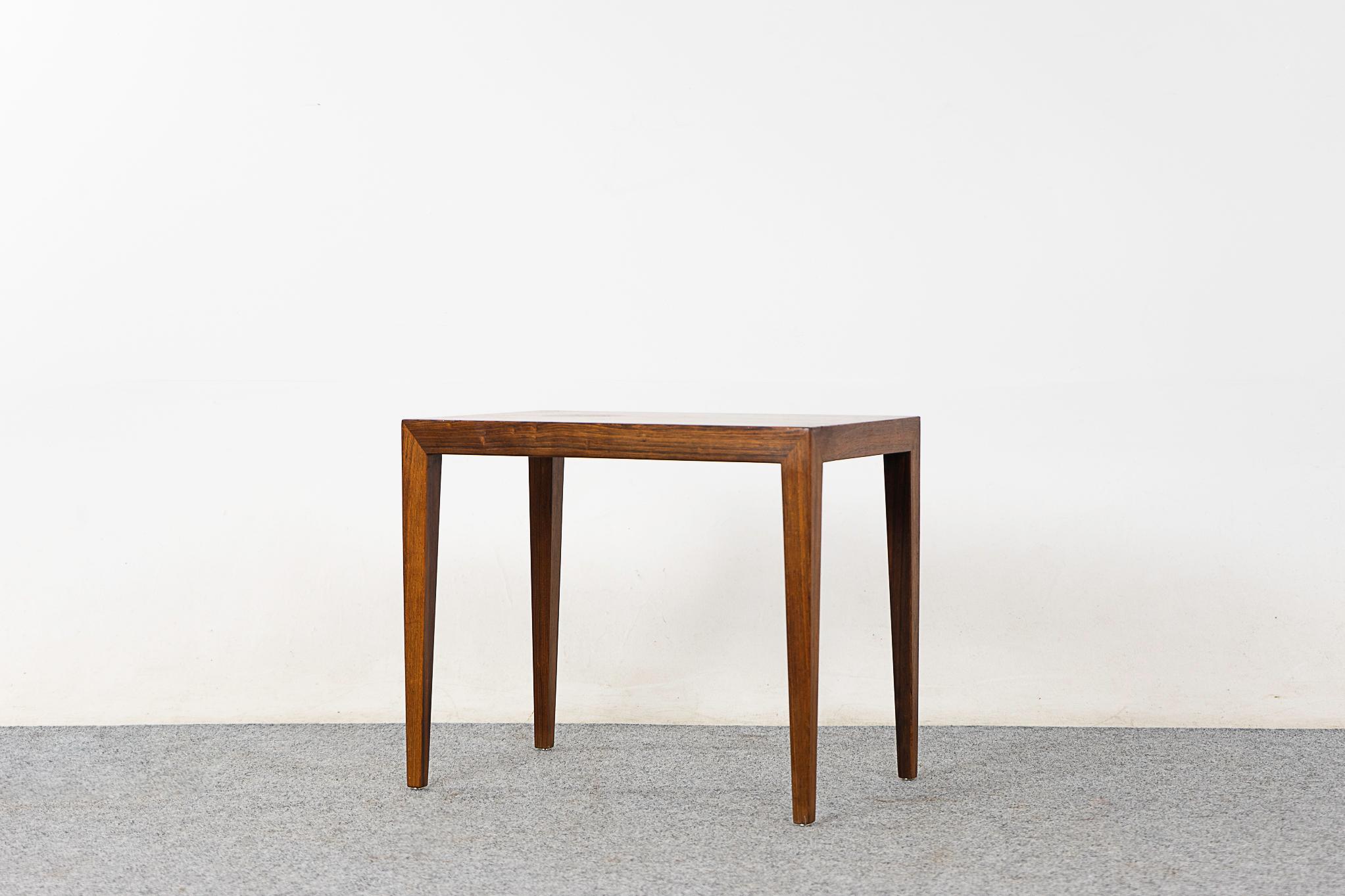 Scandinavian Modern Mid-Century Rosewood Side Table by Haslev  For Sale