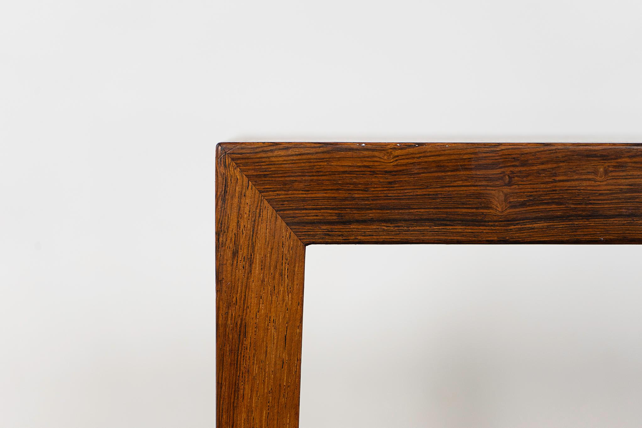 Veneer Mid-Century Rosewood Side Table by Haslev  For Sale