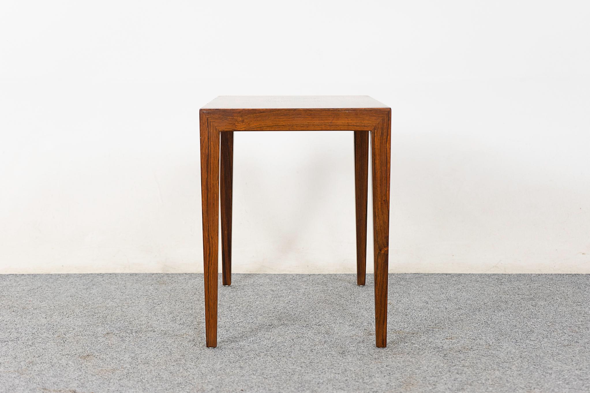 Mid-Century Rosewood Side Table by Haslev  In Good Condition For Sale In VANCOUVER, CA