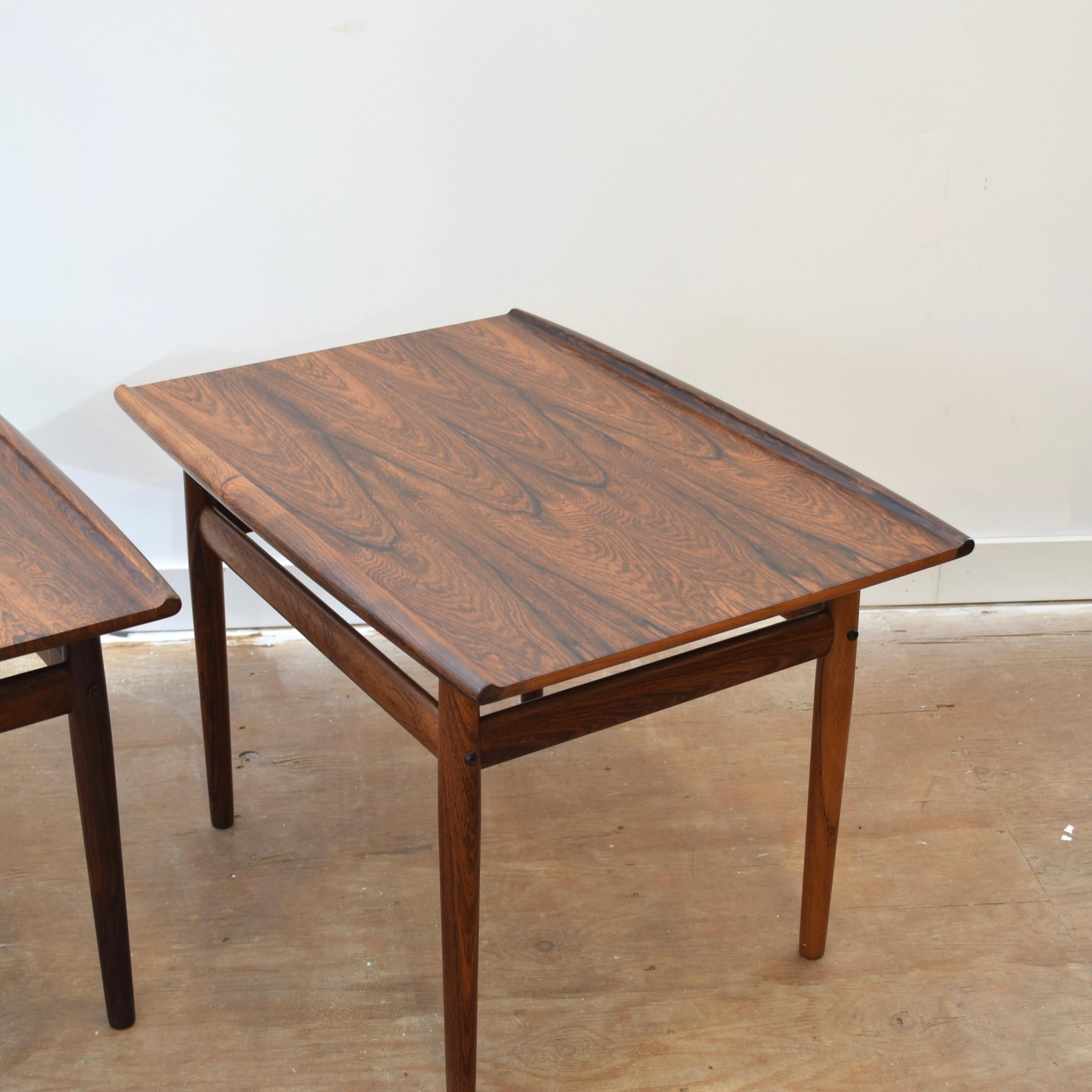 Mid Century Rosewood Side Table Set by Glostrup Møbelfabrik  In Good Condition For Sale In Puslinch, ON