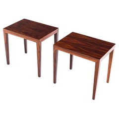 Midcentury Rosewood Side Tables by Severin Hansen for Haslev, Denmark