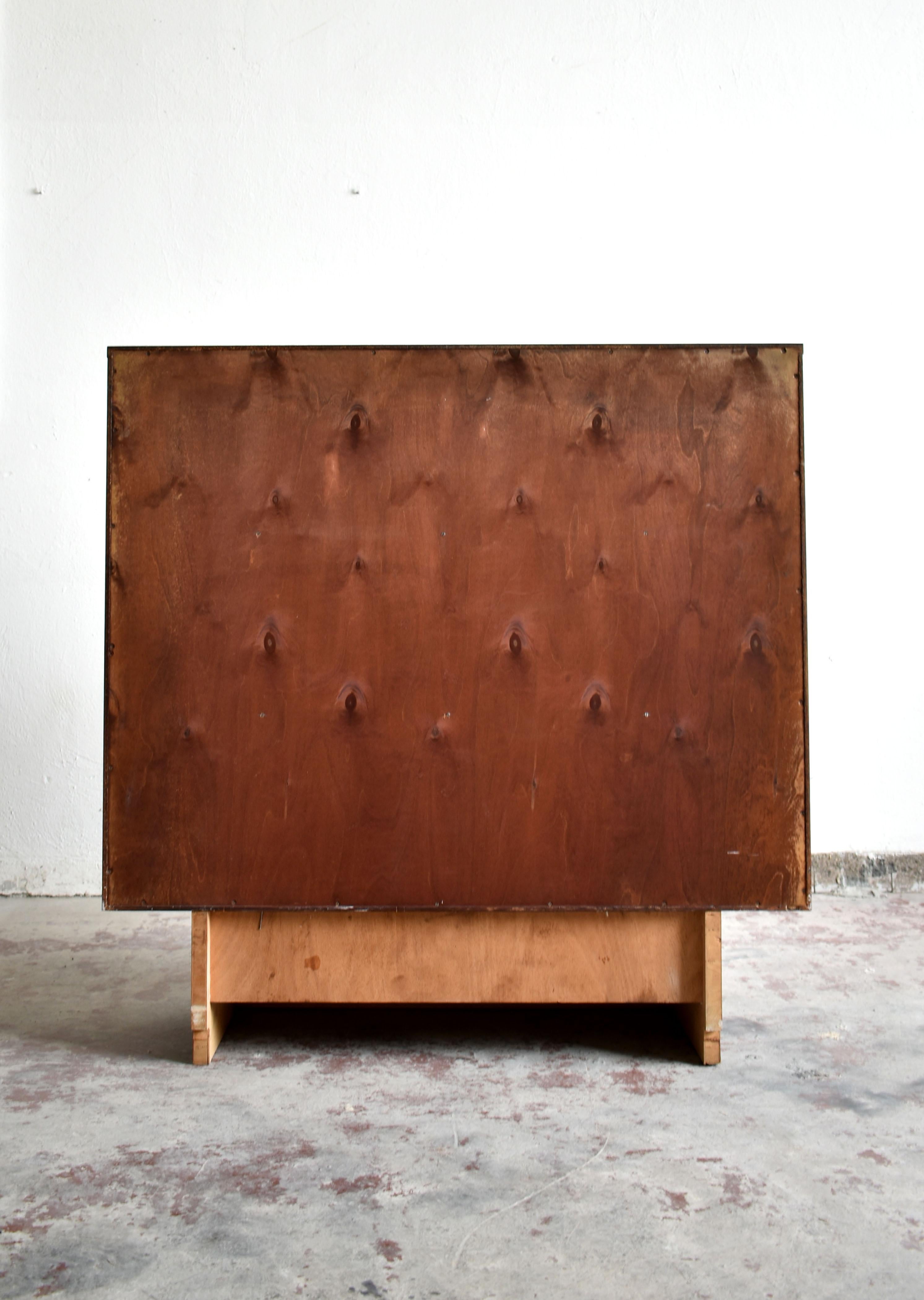 German Midcentury Rosewood Sideboard Buffet Cabinet, Minimalist Design, 1970s For Sale