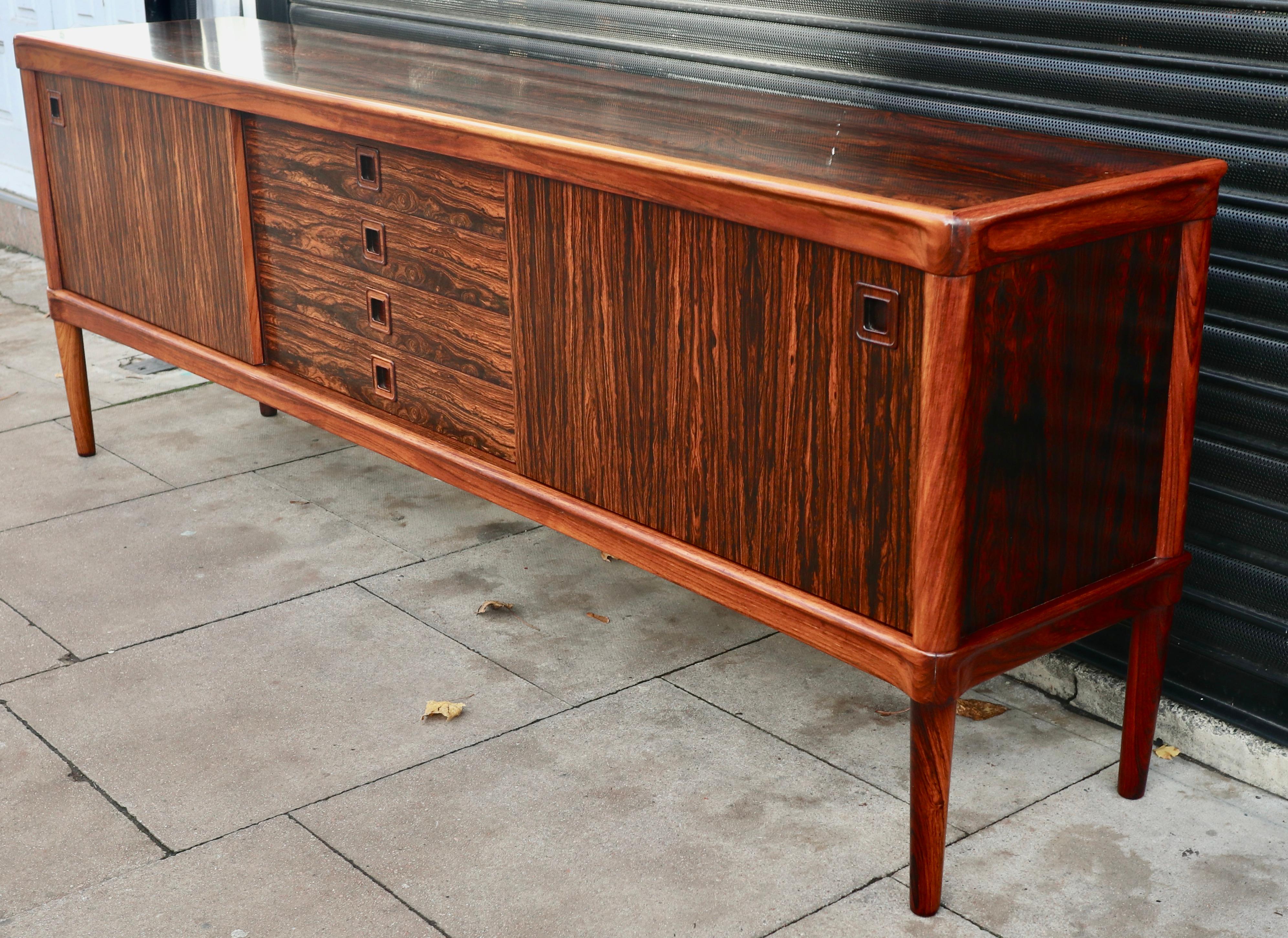 20th Century Mid Century Rosewood Sideboard by H.W. Klein for Bramin For Sale