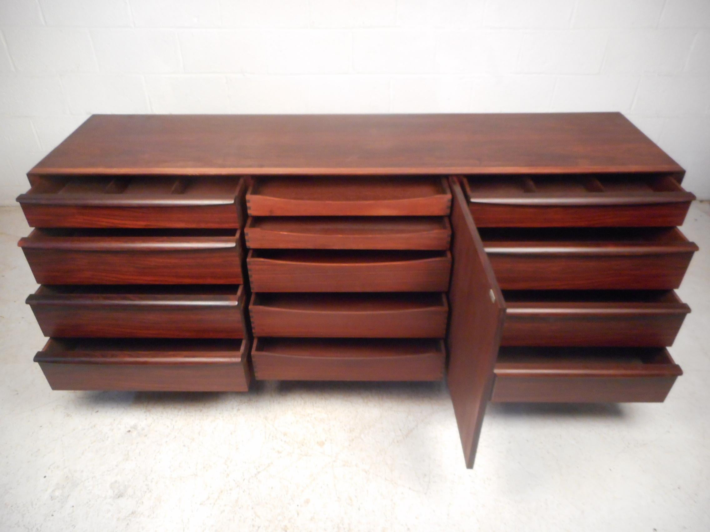 20th Century Midcentury Rosewood Sideboard with Finished Back