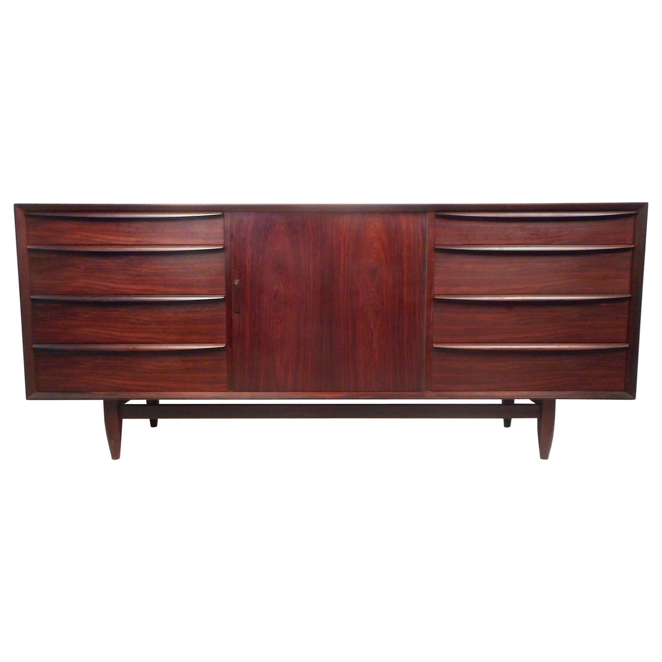 Midcentury Rosewood Sideboard with Finished Back