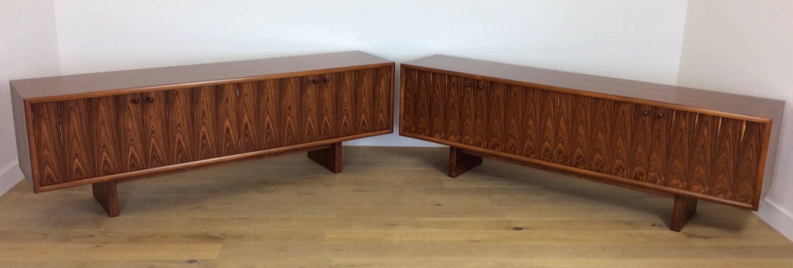 Midcentury Rosewood Sideboards Credenza Designed by Martin Hall 3