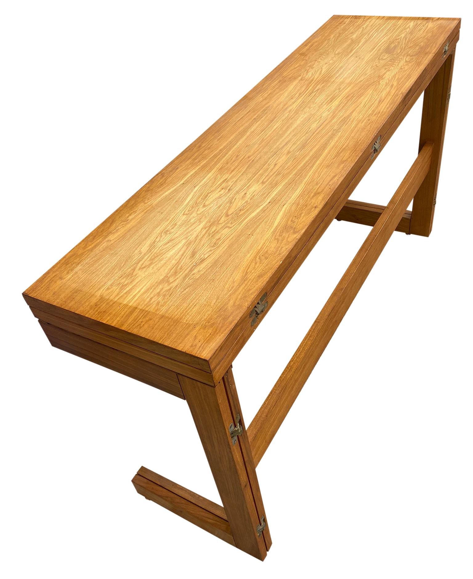 Mid-20th Century Mid Century rosewood split folding table desk brazilian by karl heinz Bergmiller