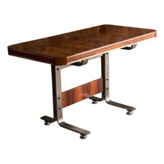 Mid Century Rosewood & Steel Floating Top Desk circa 1970