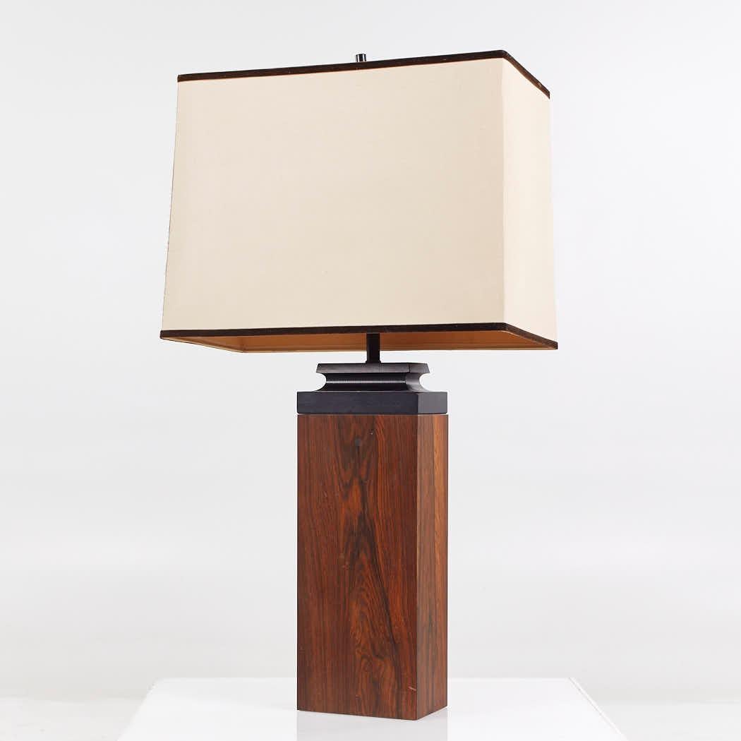 Late 20th Century Mid Century Rosewood Table Lamps For Sale
