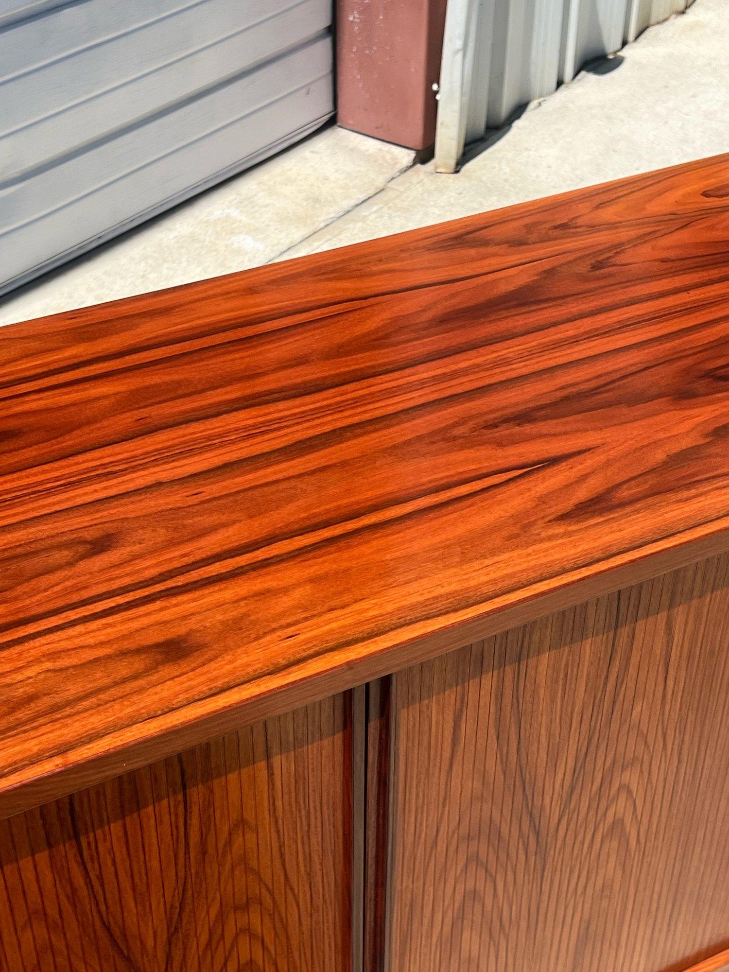 Mid-Century Rosewood Tambour Door Credenza by Poul Hundevad 3