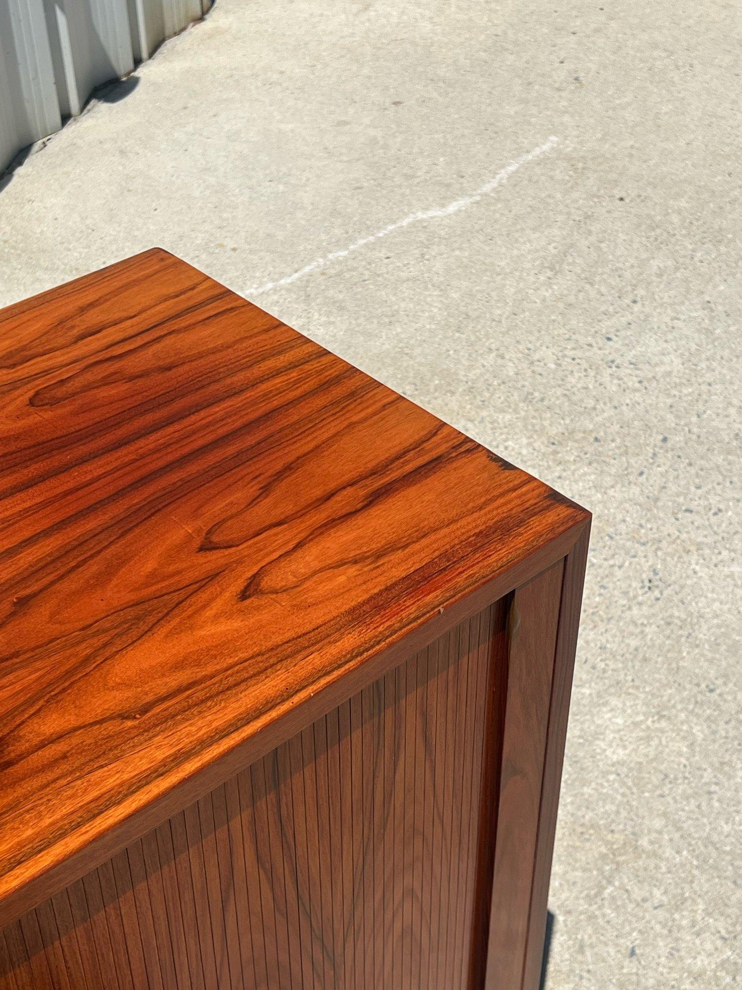 Mid-Century Rosewood Tambour Door Credenza by Poul Hundevad 4