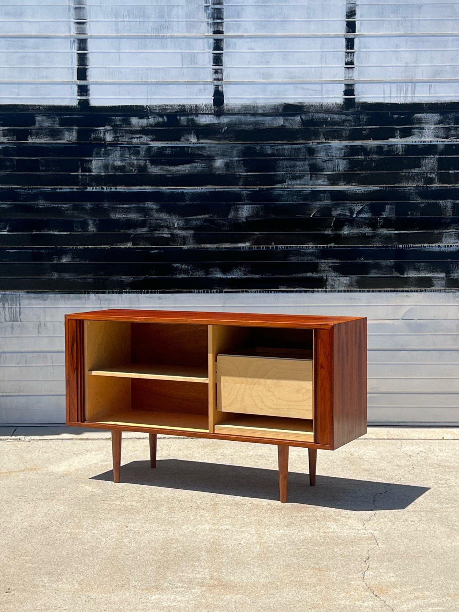 Danish Mid-Century Rosewood Tambour Door Credenza by Poul Hundevad