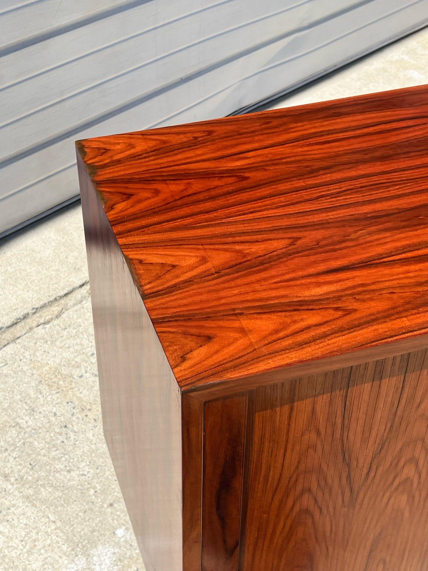 Mid-Century Rosewood Tambour Door Credenza by Poul Hundevad 2
