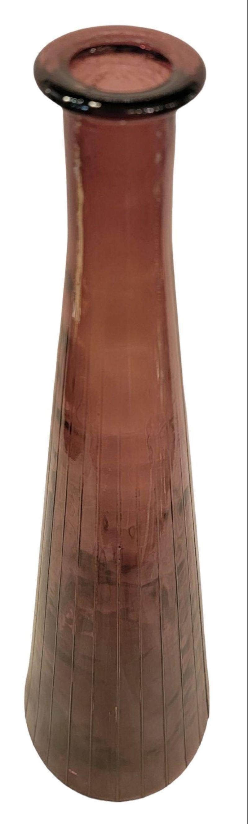Murano Glass Mid Century  Rossini Empoli Italian Murano Vase With Lid