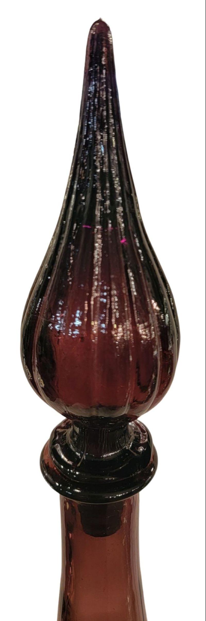 Mid Century  Rossini Empoli Italian Murano Vase With Lid For Sale 1