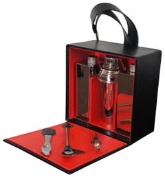 Mid Century Rostfrei Deutsche Reise Bar Cocktail Shaker Set Koffer Barkeeper Kit