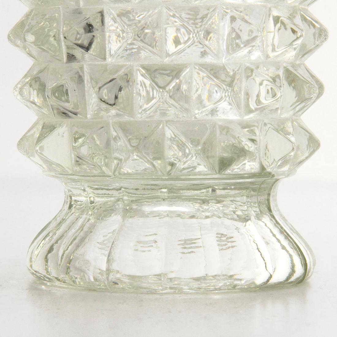 Midcentury Rostrato Glass Vase, 1930s 2