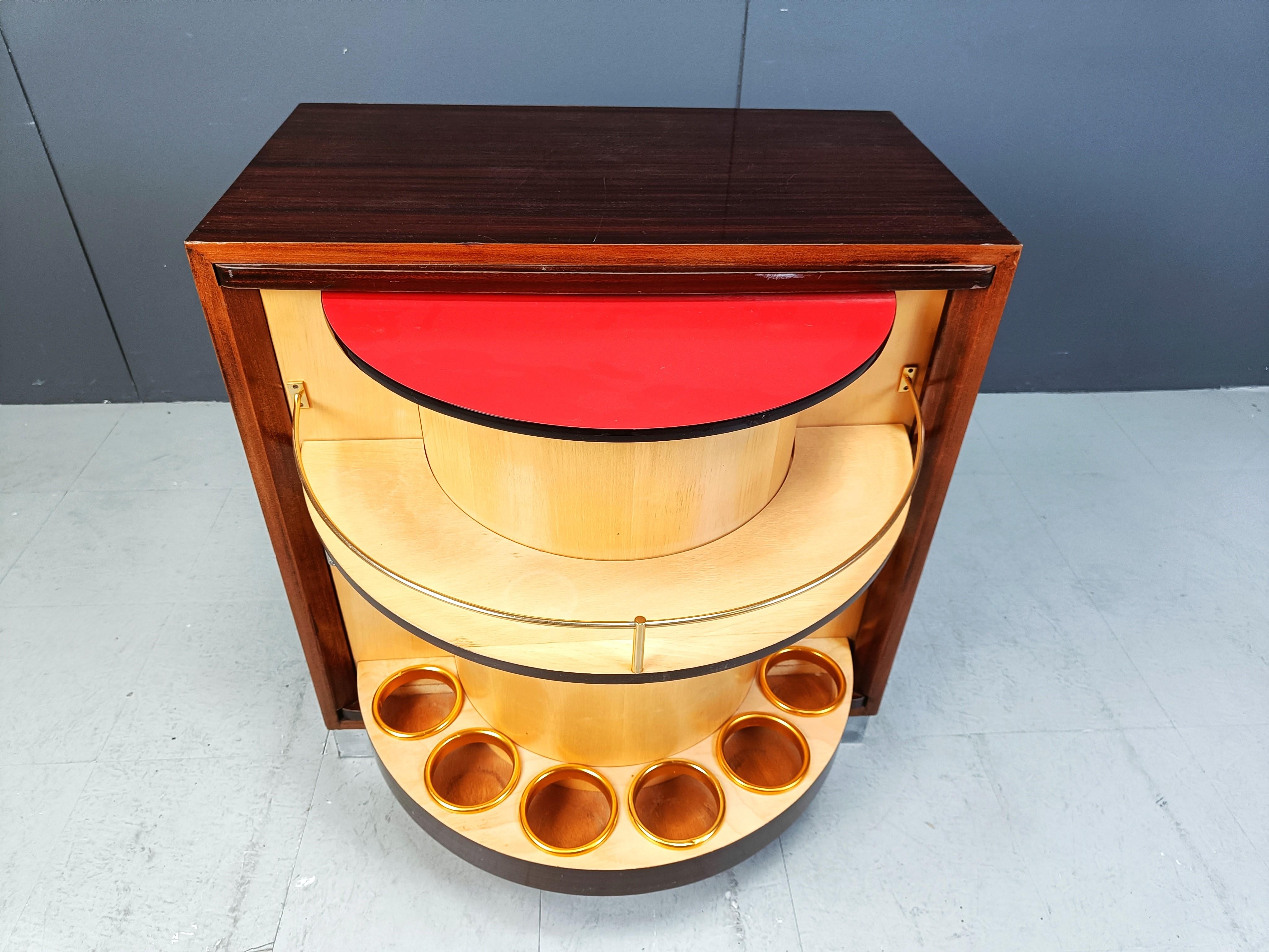 Mid century rotating bar cabinet, 1960s 1