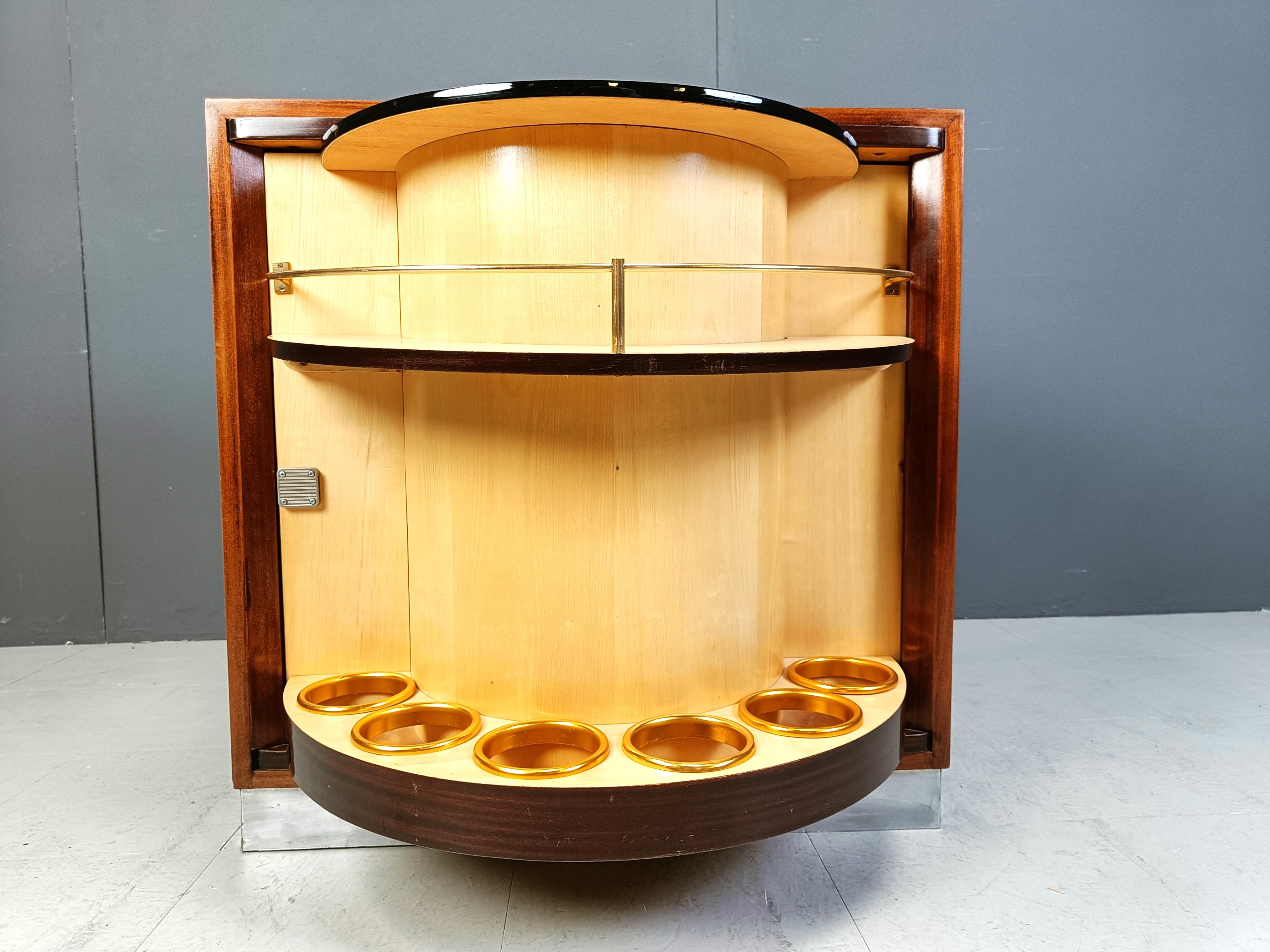 Mid century rotating bar cabinet, 1960s 2