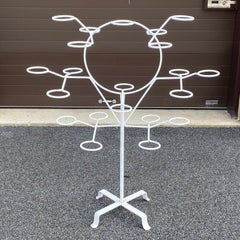 Mid-Century Rotating Wrought Iron 21 Ring Plant Stand