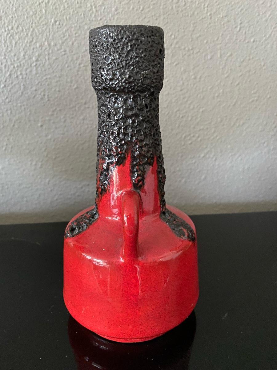 Roth Fat Lava Schwarze und rote Vase aus der Mitte des Jahrhunderts (Moderne der Mitte des Jahrhunderts) im Angebot